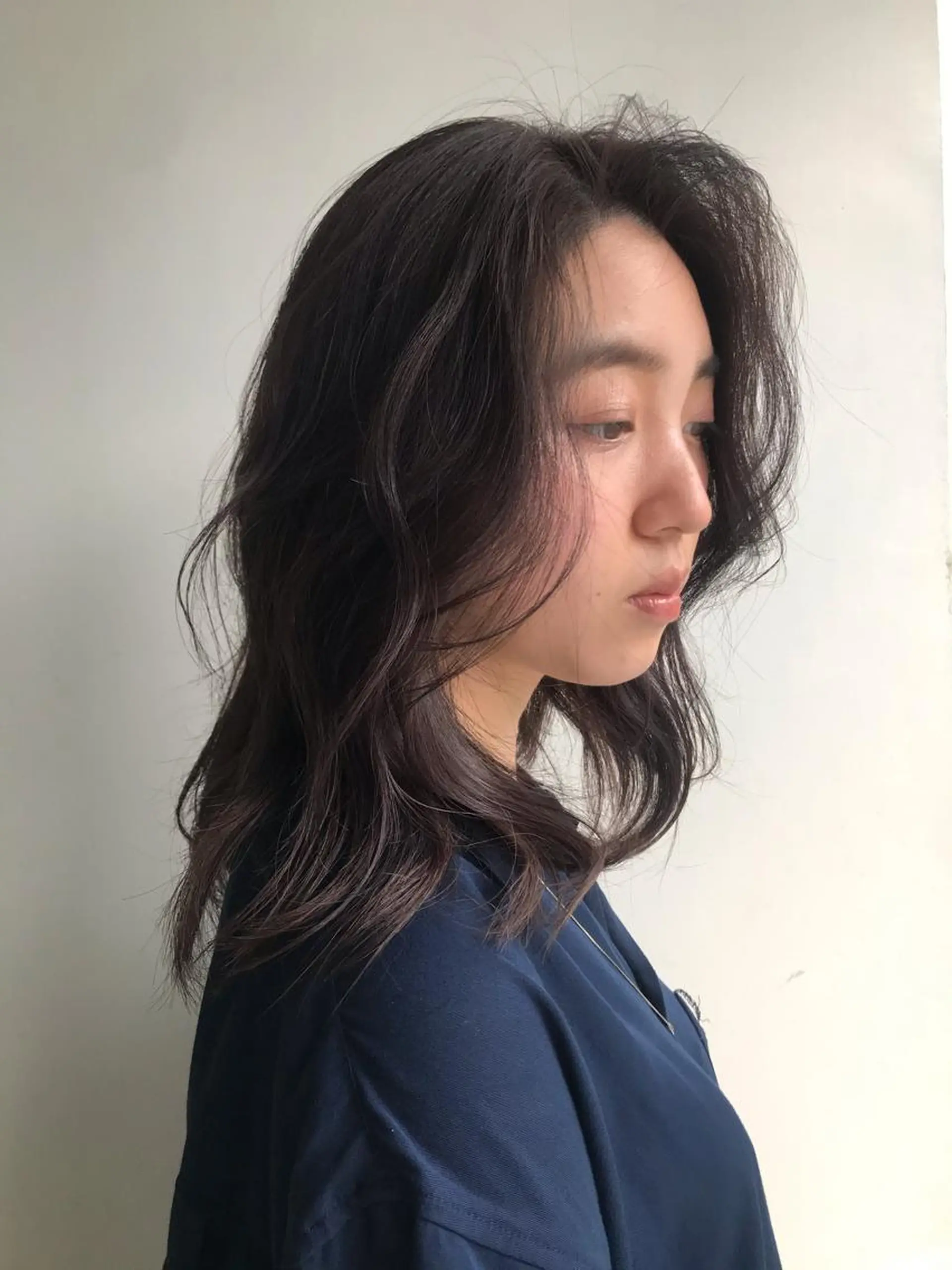 セミロング アッシュ 外国人風カラー ヨシンモリ 韓国風ヘア オルチャンヘア カット les baladins du miroir所属・🍃YURI 🍃のヘアスタイル