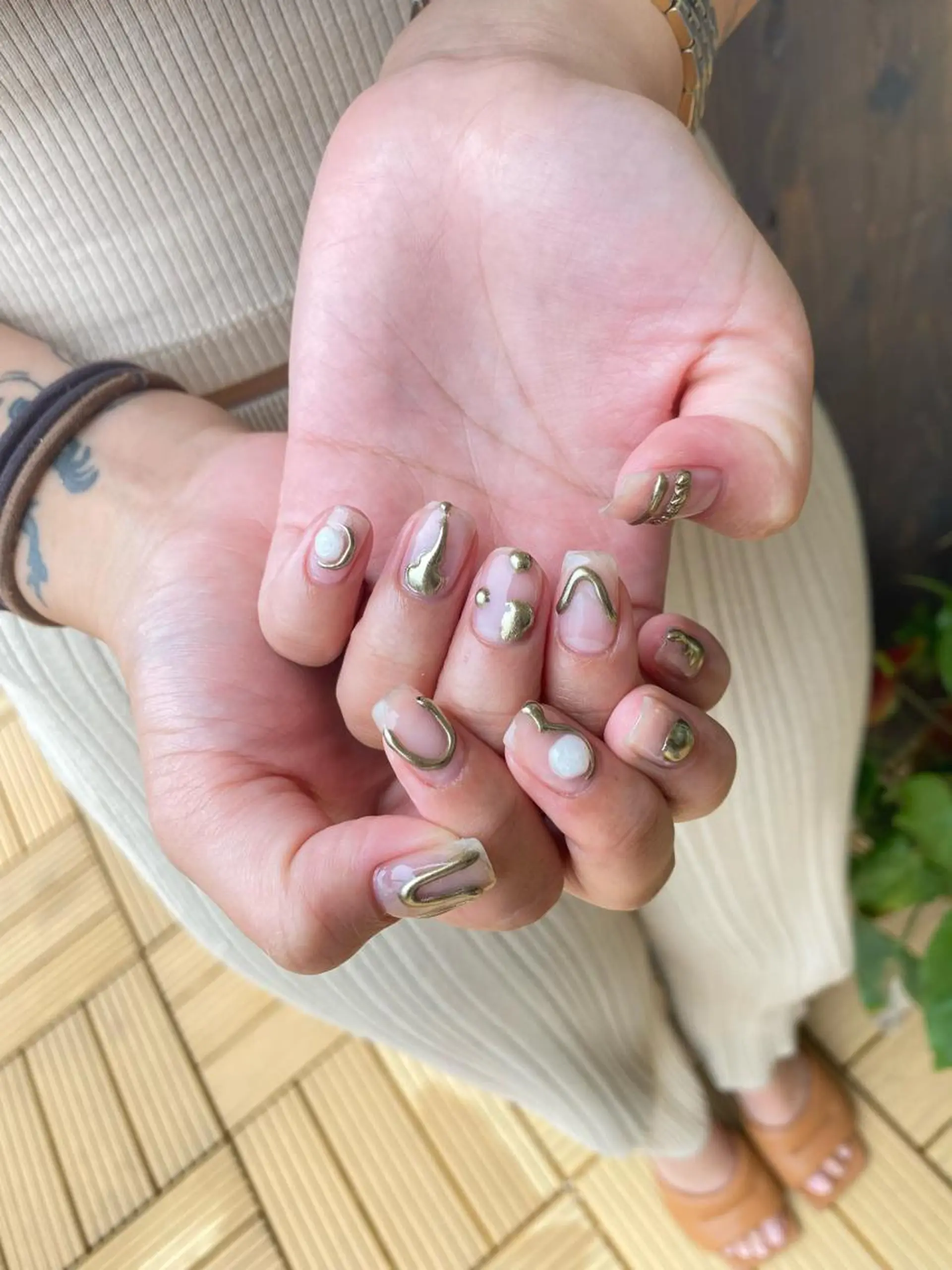 ネイル クリアネイル ミラーネイル ハンドネイル フットネイル Bianca 美浜店 masuのネイルデザイン