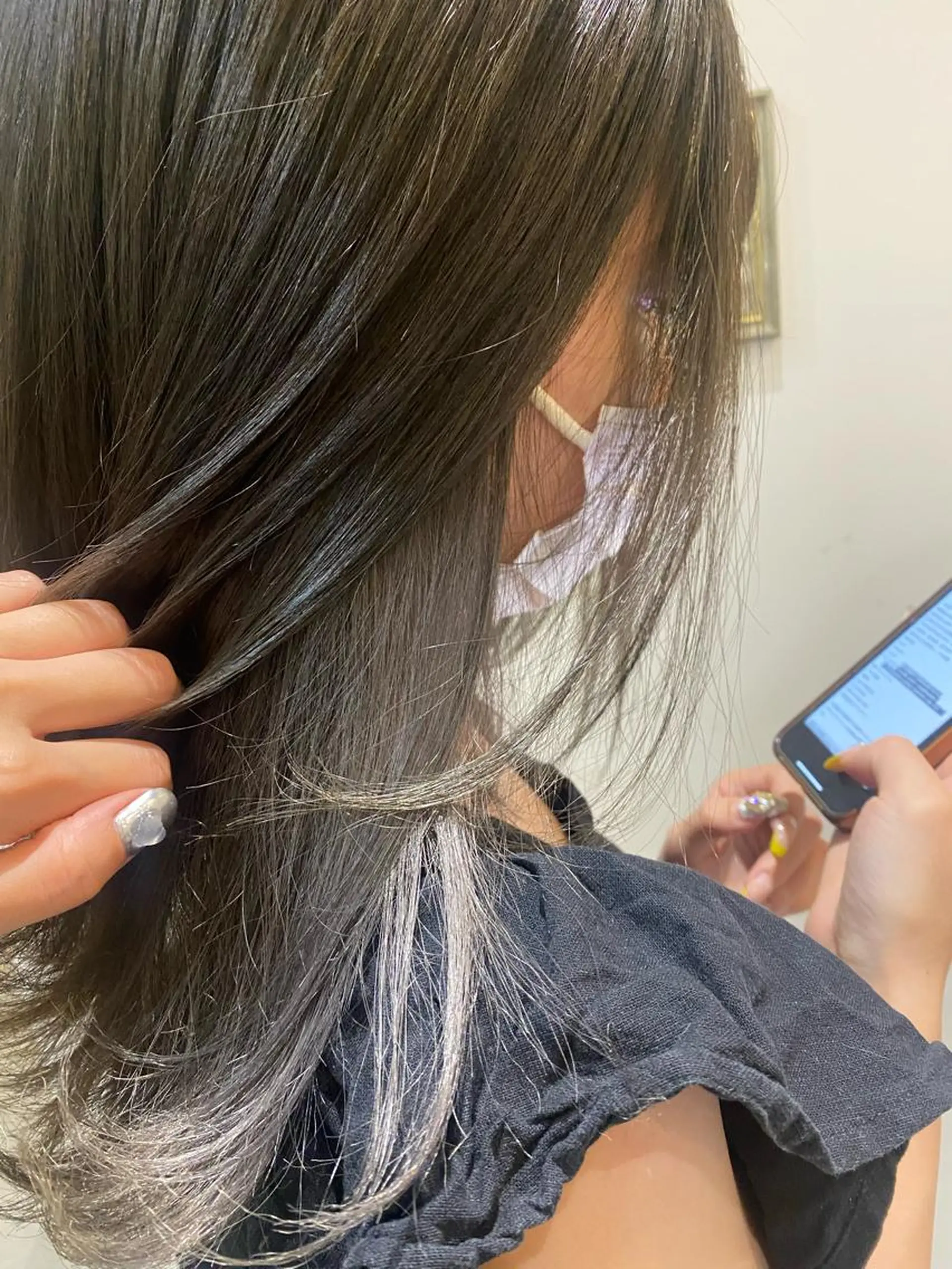 セミロング カラー ベージュカラー ミキ マコのマツエク・マツパデザイン