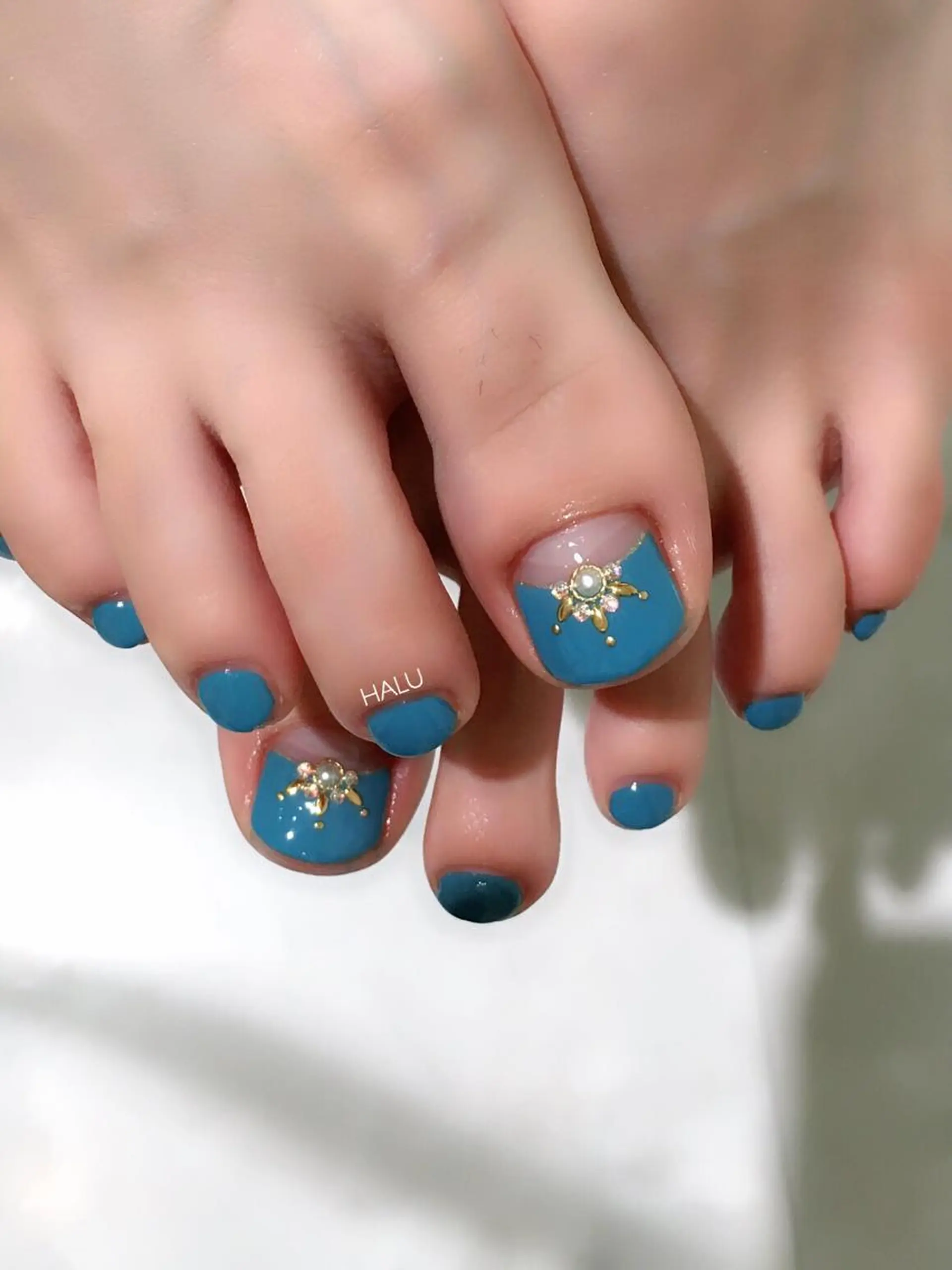 ネイル ブルー シンプルネイル HALU ハルのネイルデザイン