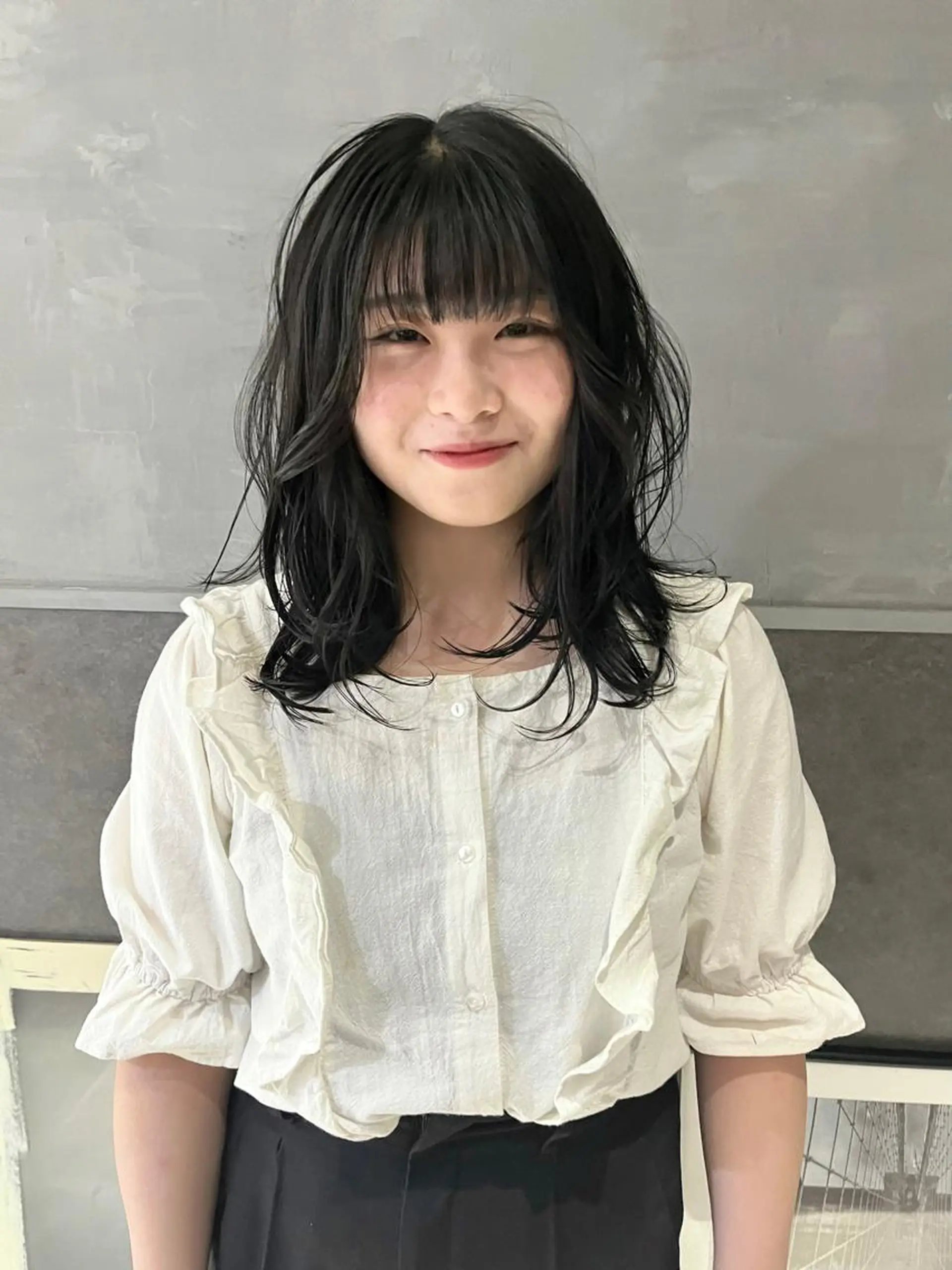 セミロング カラー ヘアセット 田中 里奈のヘアスタイル