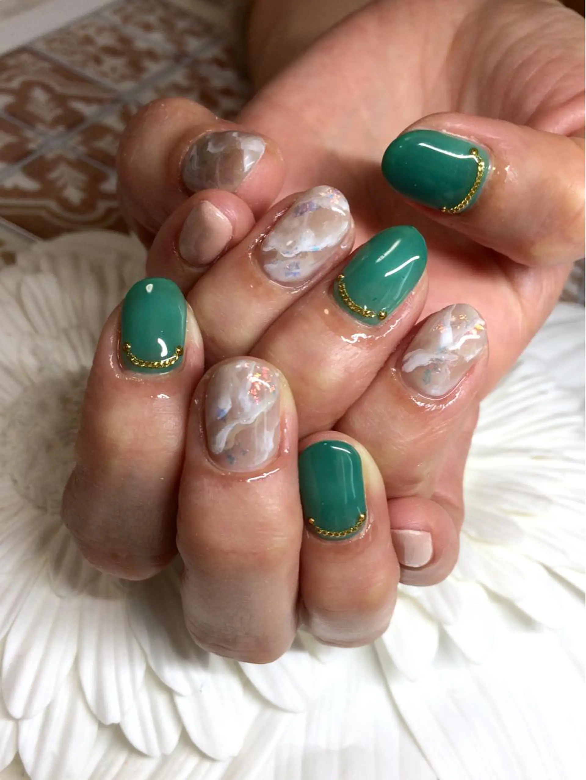 ネイル 大理石ネイル(マーブル) ハンドネイル Nailsalon E's cafeのネイルデザイン