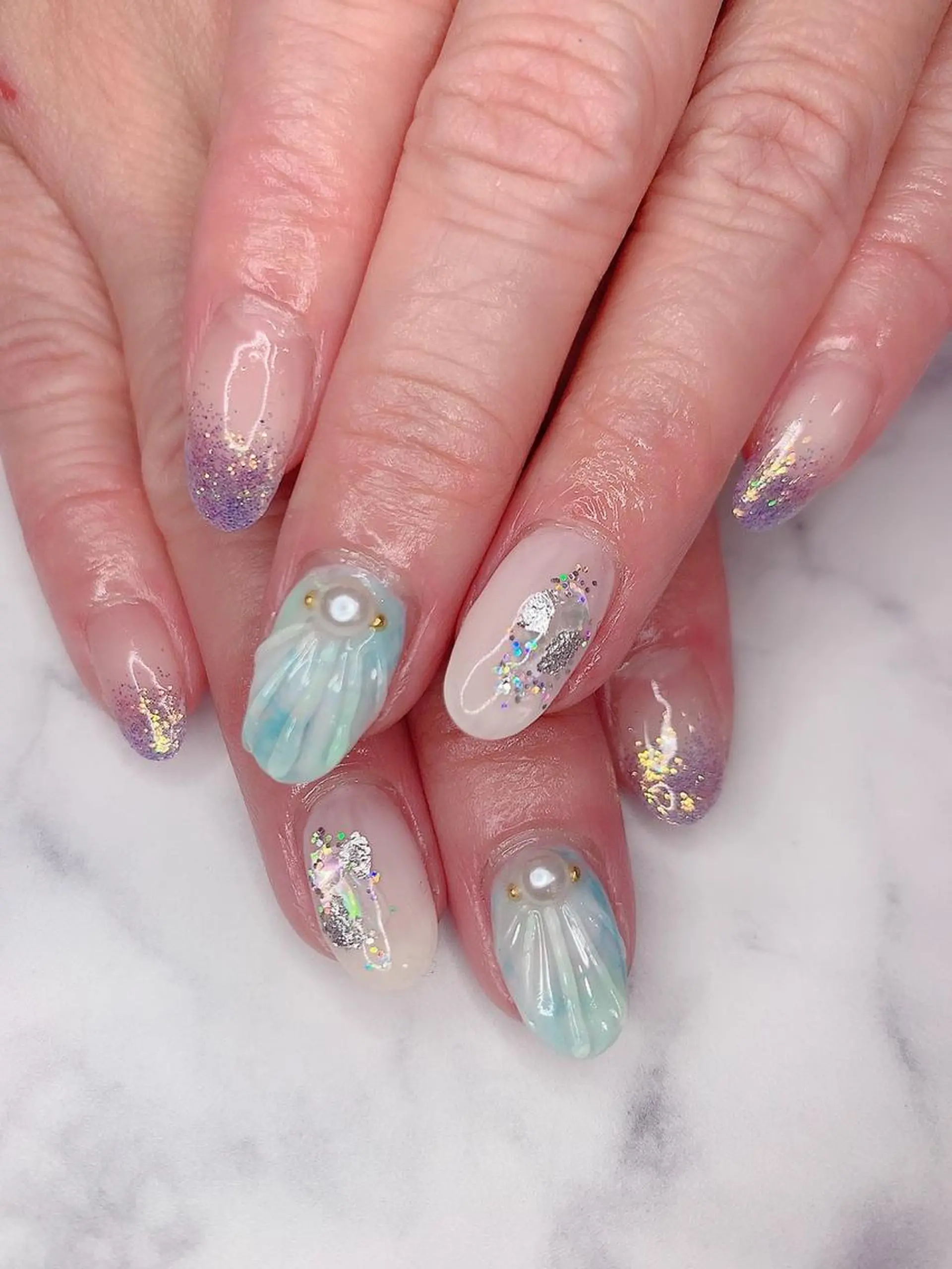 ネイル ブルー パープル 高橋 実和子のマツエク・マツパデザイン