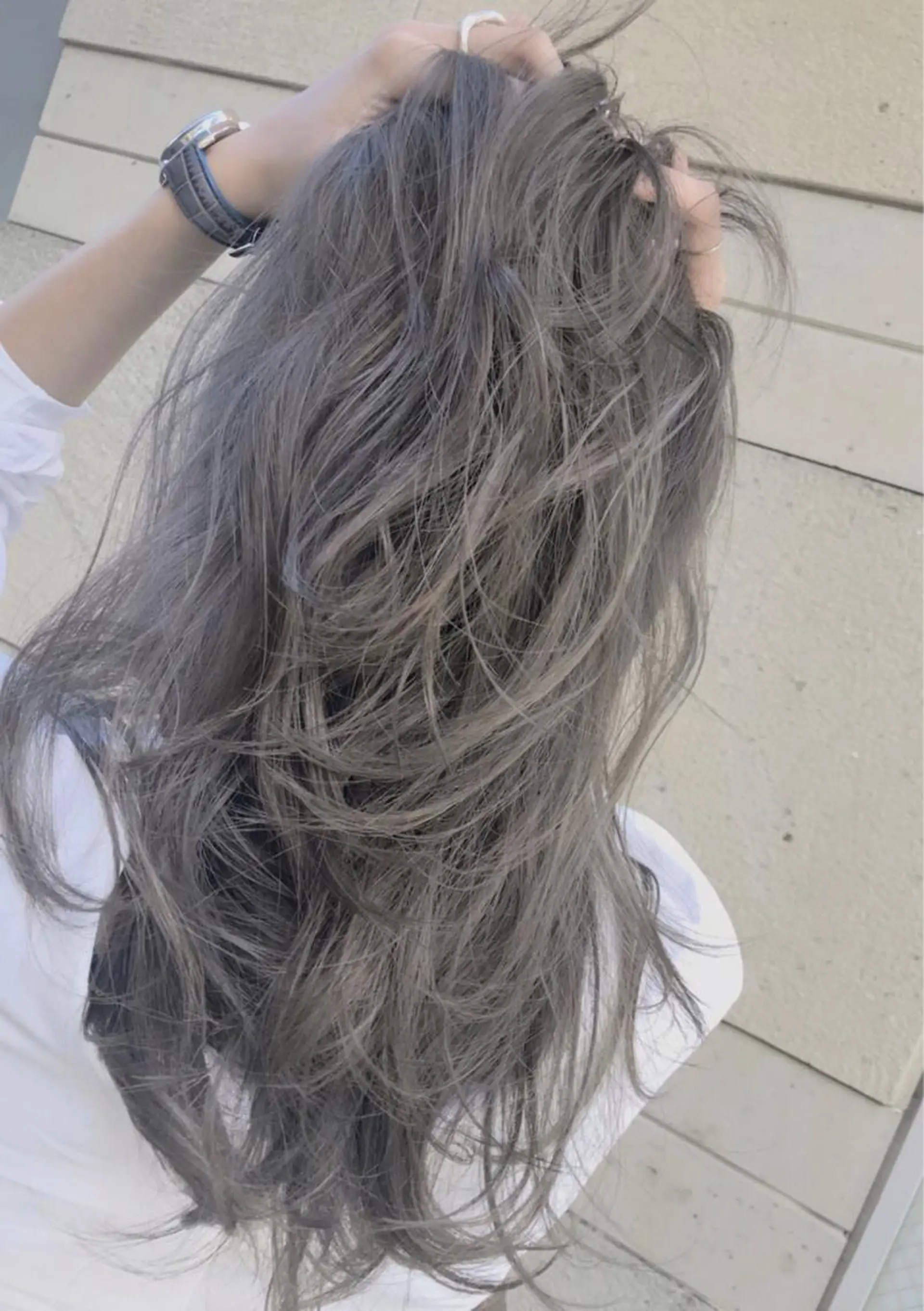 ロング ヘアカラー トリートメント Eliss 堀江のヘアスタイル