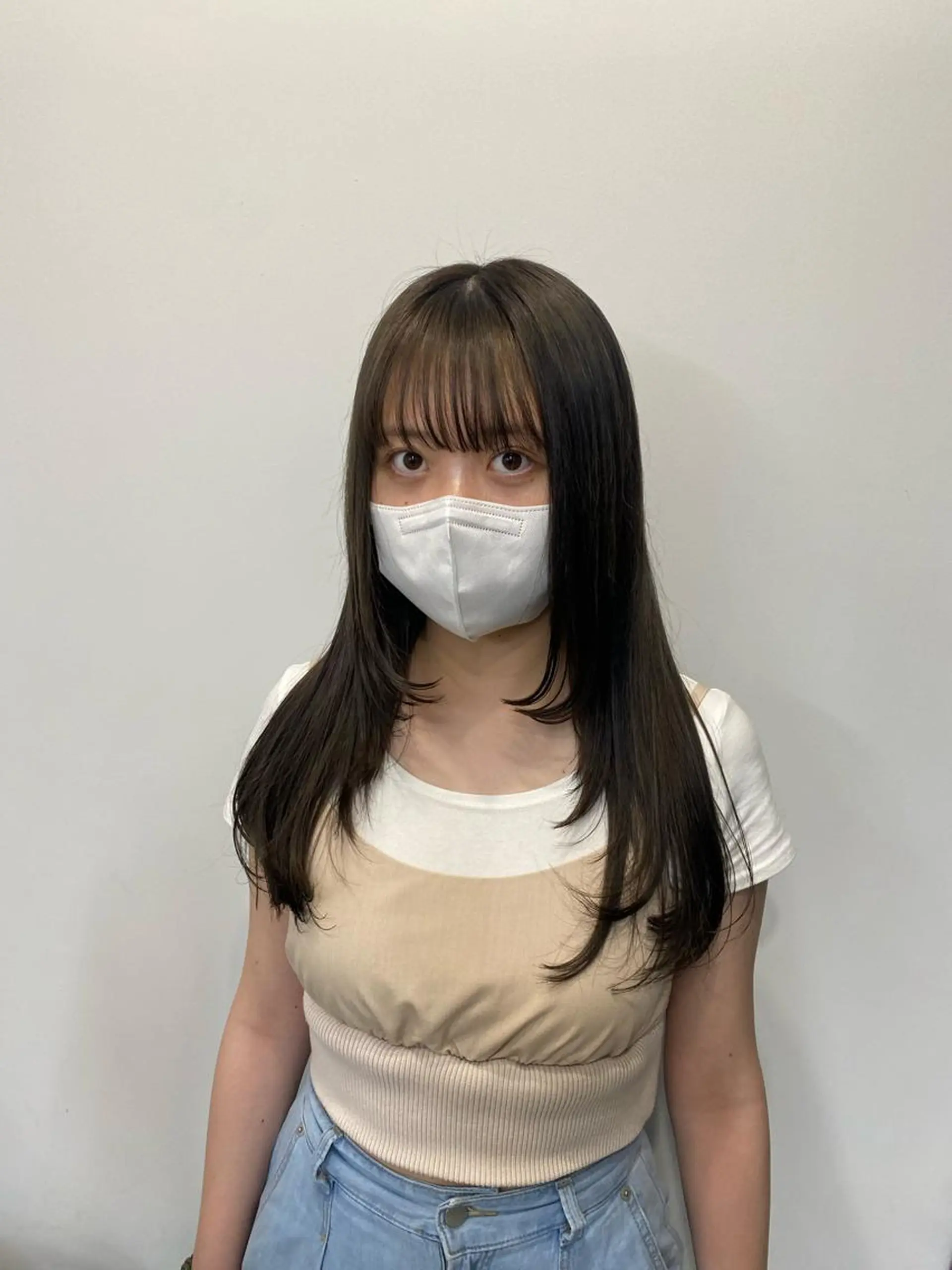 セミロング カラー ブリーチ デザインカラー ハイトーンカラー 似合わせカット ウルフカット sunc所属・梅田l大人韓国ヘア レイヤー×艶カラーのヘアスタイル