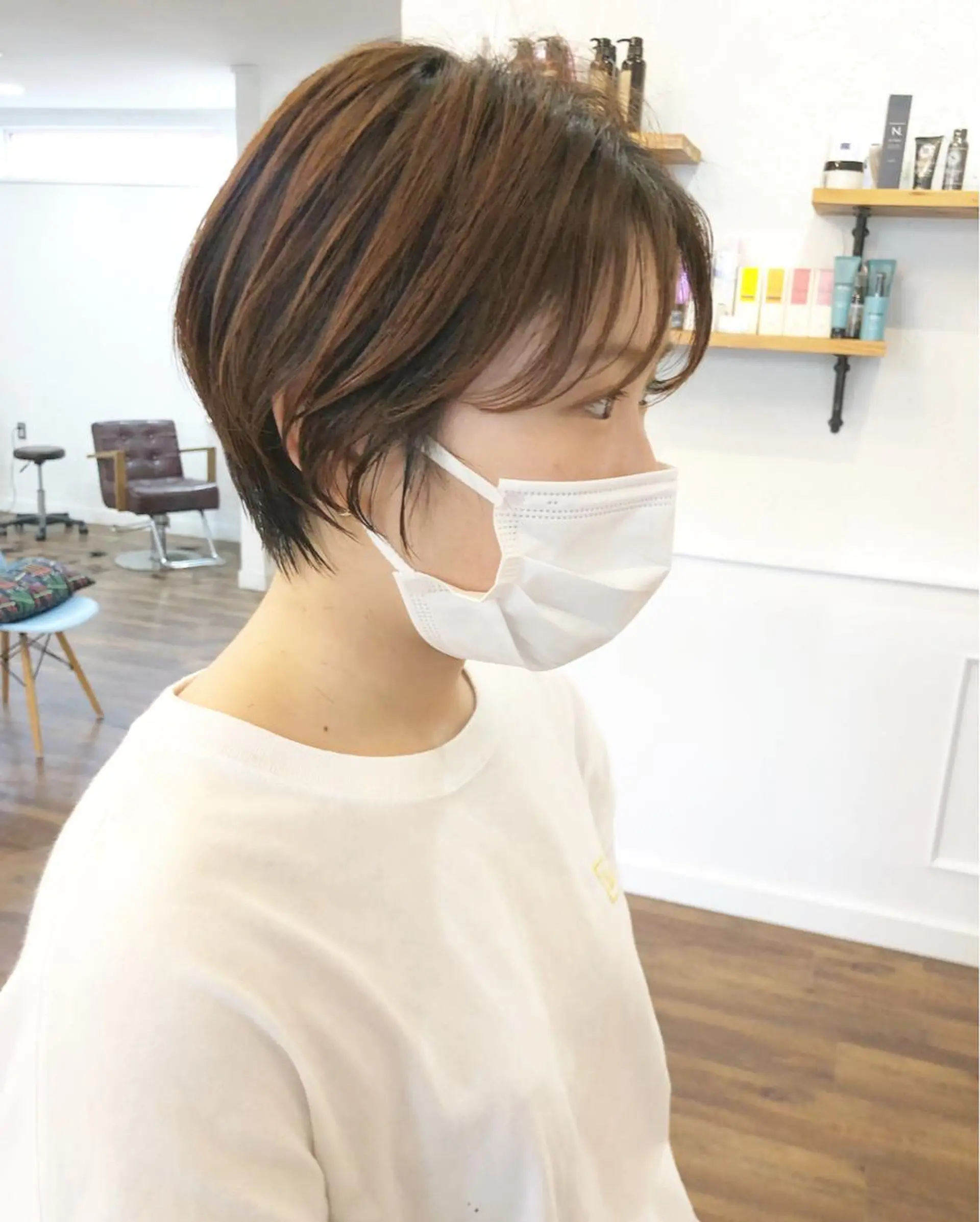 ショート カラー ヘアカラー トリートメント 江原 彩華のヘアスタイル