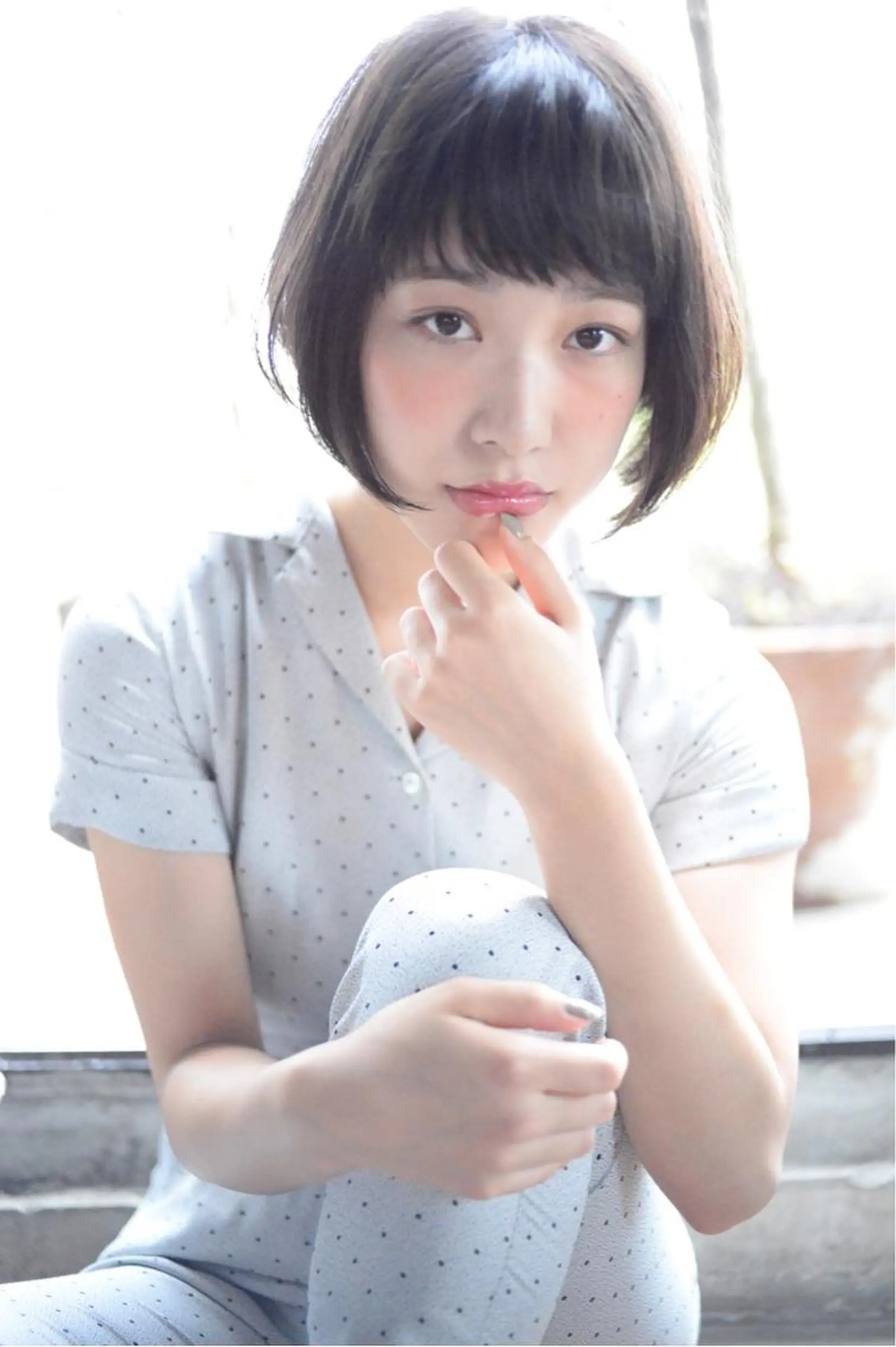 ショート ミディアム カラー パーマ ショートボブ ボブ ショートヘア メンズハイトーン メンズバレイヤージュのヘアスタイル