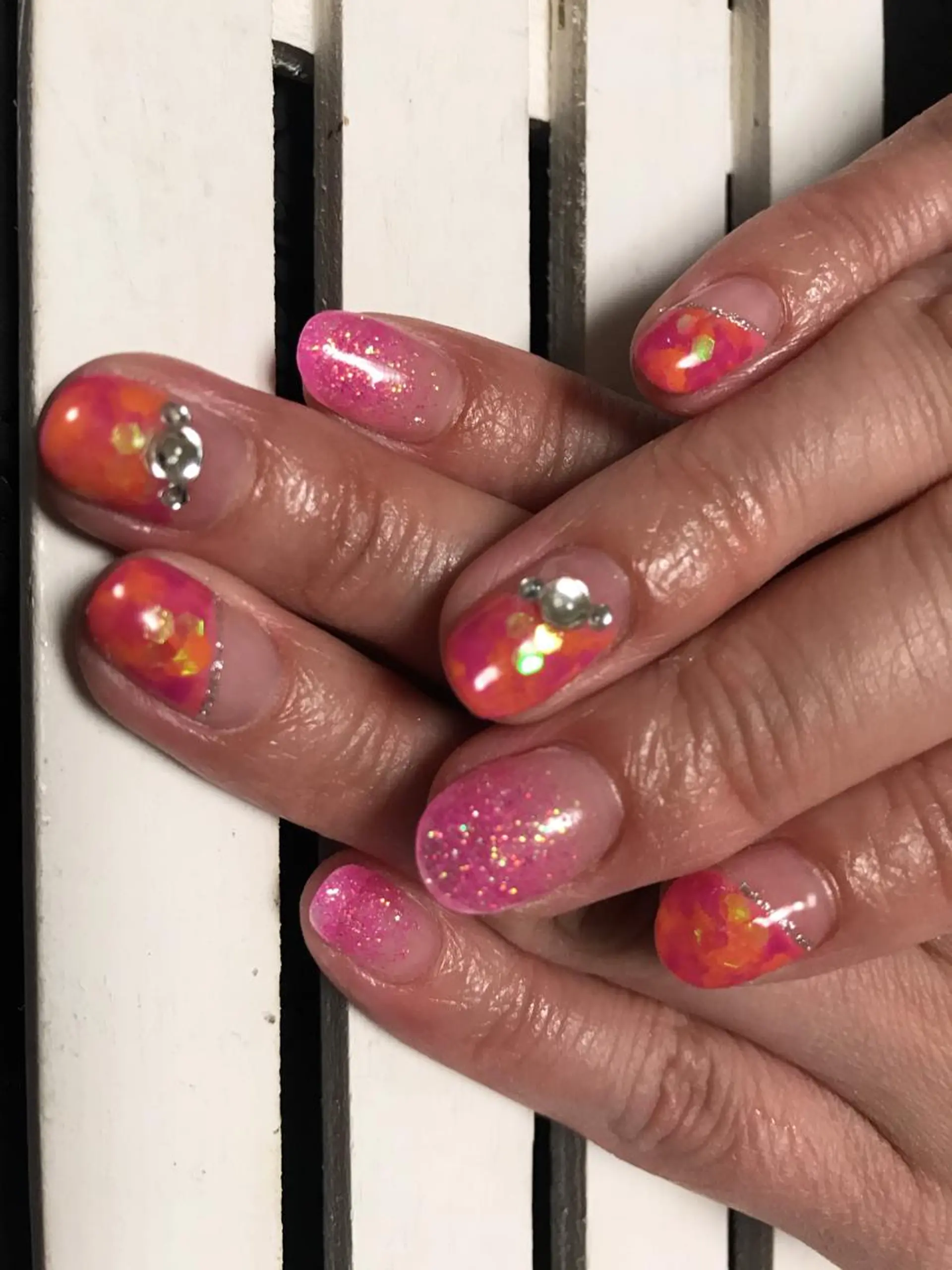 ネイル フレンチネイル ラメ(グリッター) 大理石ネイル(マーブル) nico.nico.mark NAIL所属・小林 梓のエステ・リラクイメージ