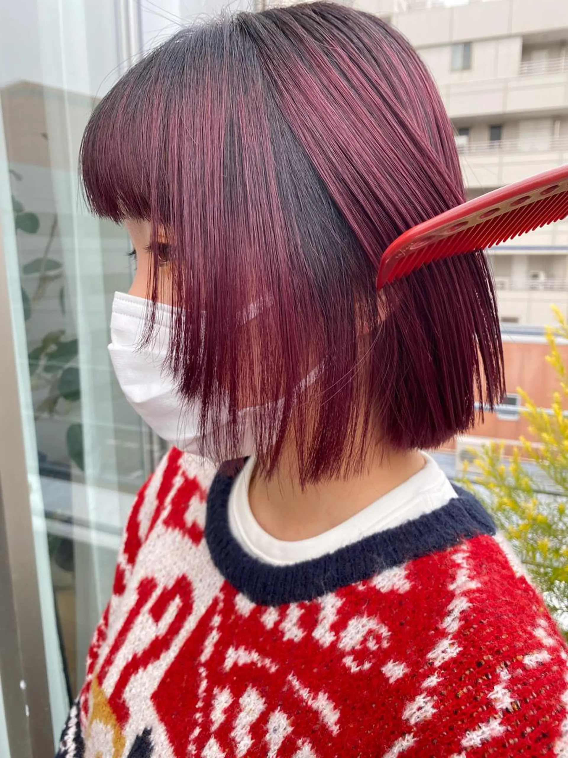 ショート カラー ブリーチ 顔周りカット 暖色カラー/天神/ ヘイマサクラのヘアスタイル