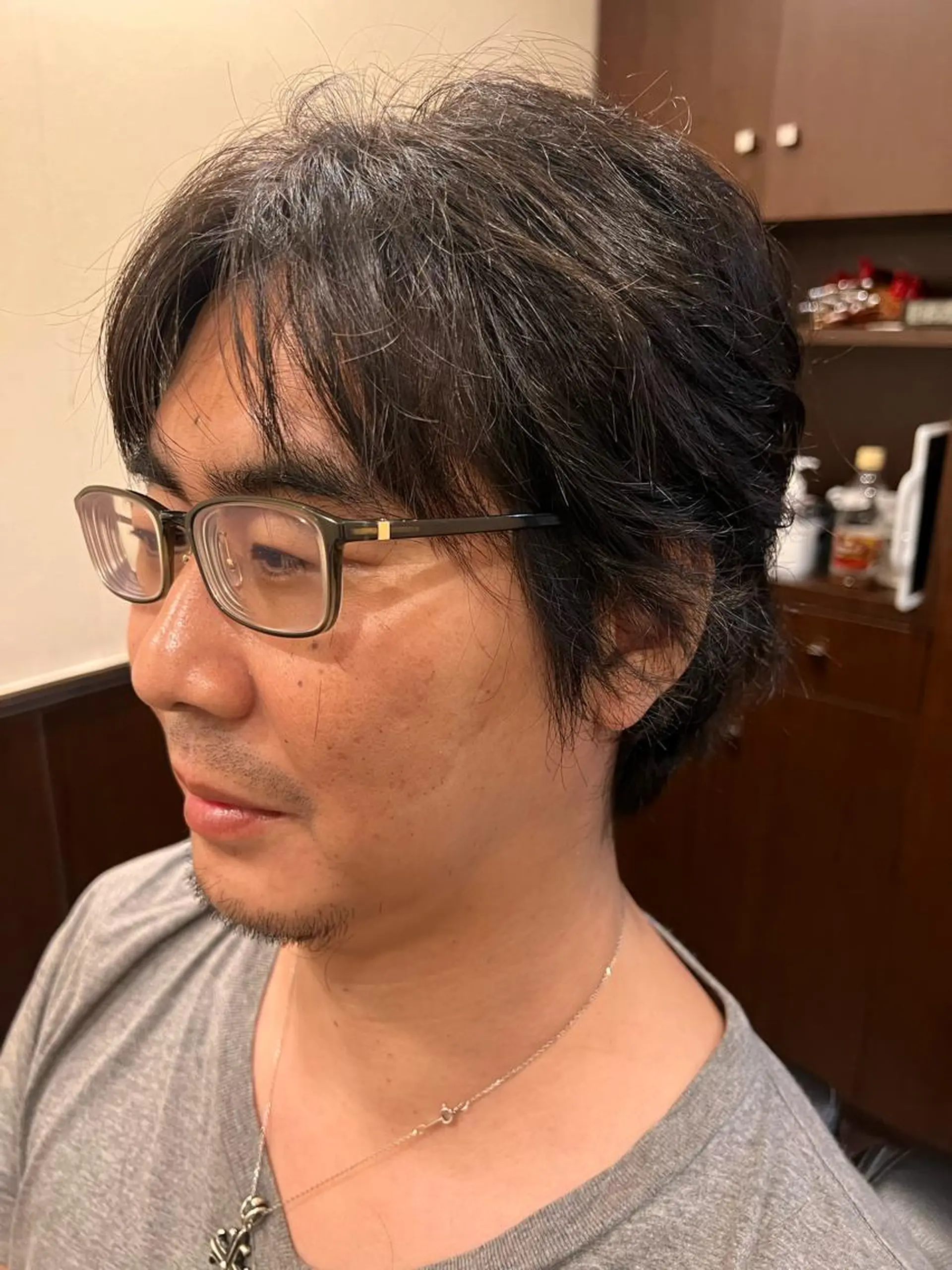 セミロング メンズ 銀座バルビエグラン 角田雅樹（夜限定）のヘアスタイル