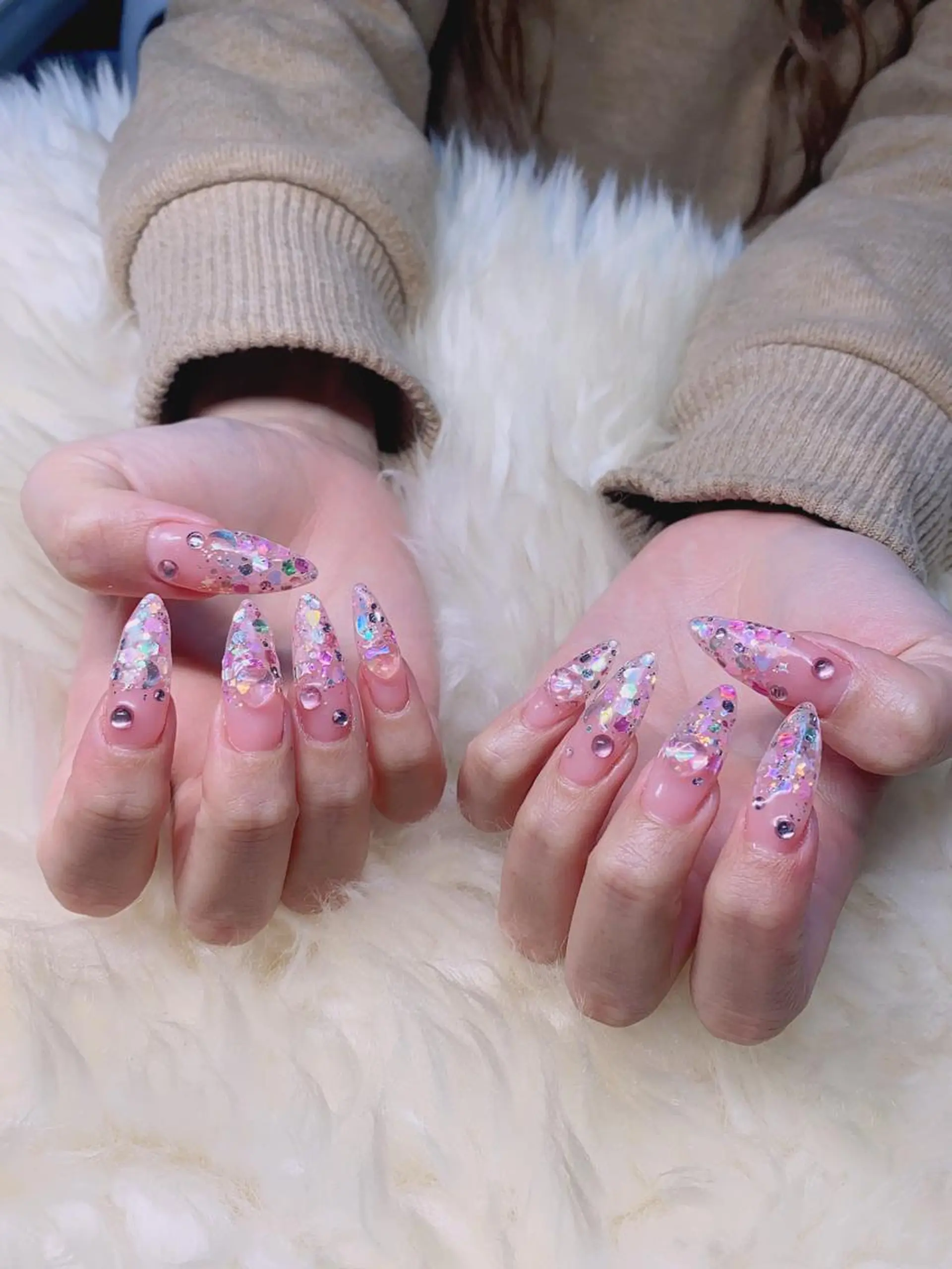 ロング ハンドネイル ハンドケア 💜MIYA nail川崎店のネイルデザイン