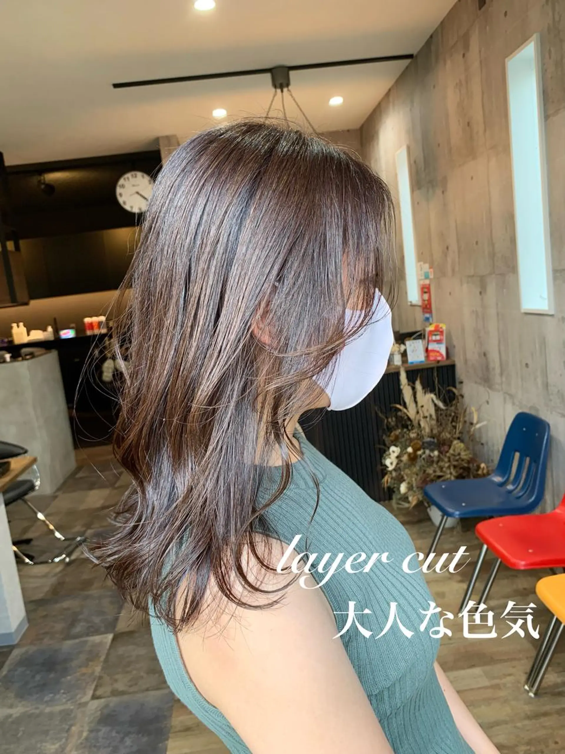 ミディアム レイヤーカット カット ヘアカラー Welila by haku所属・Yuuki ウェリラバイハクのヘアスタイル