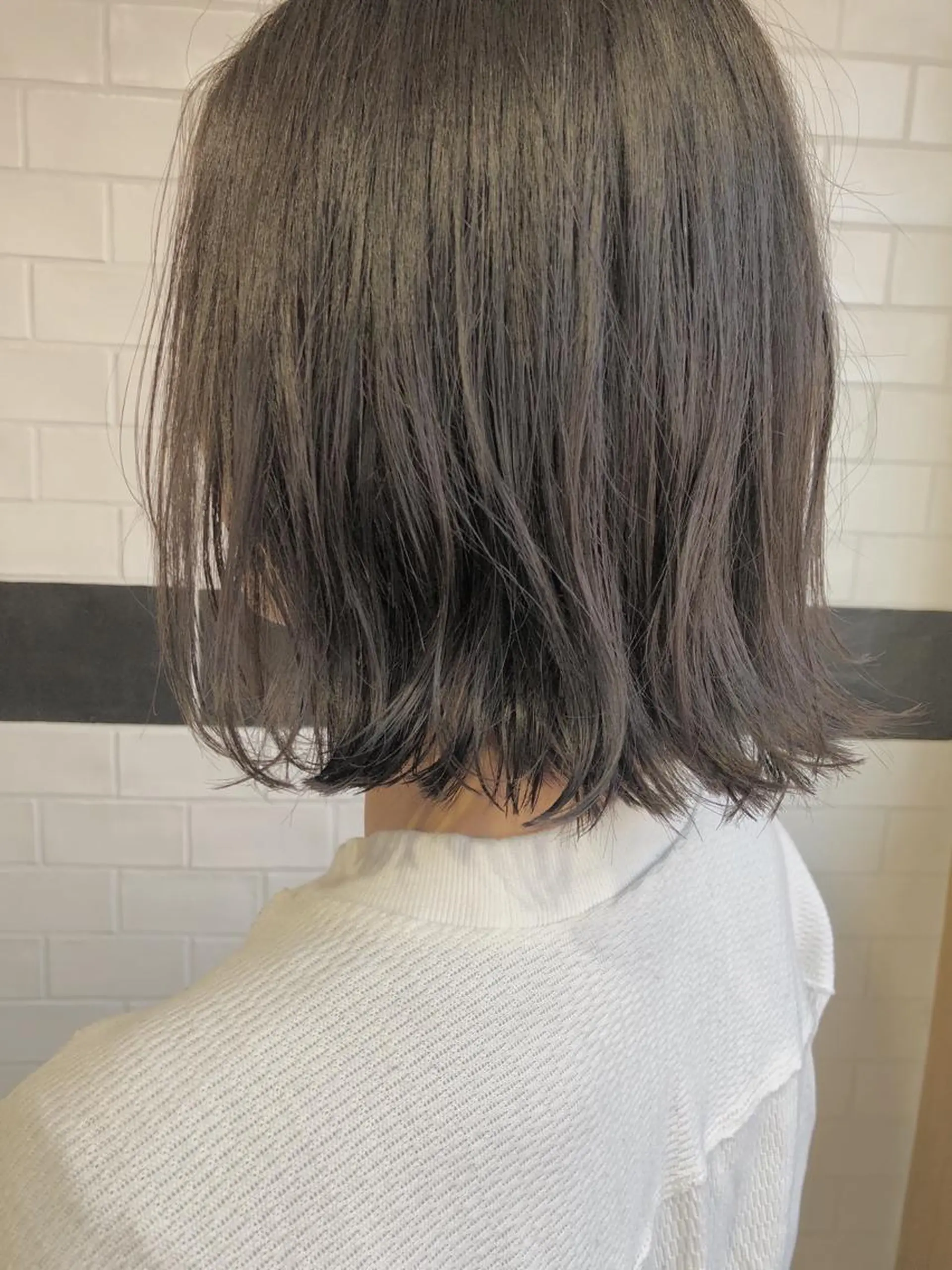 ミディアム カラー アディクシーカラー ブリーチ グレージュ ブリーチなしカラー オレンジ カット トリートメント ボブ／髪質改善／ 銀座／CHIEのヘアスタイル