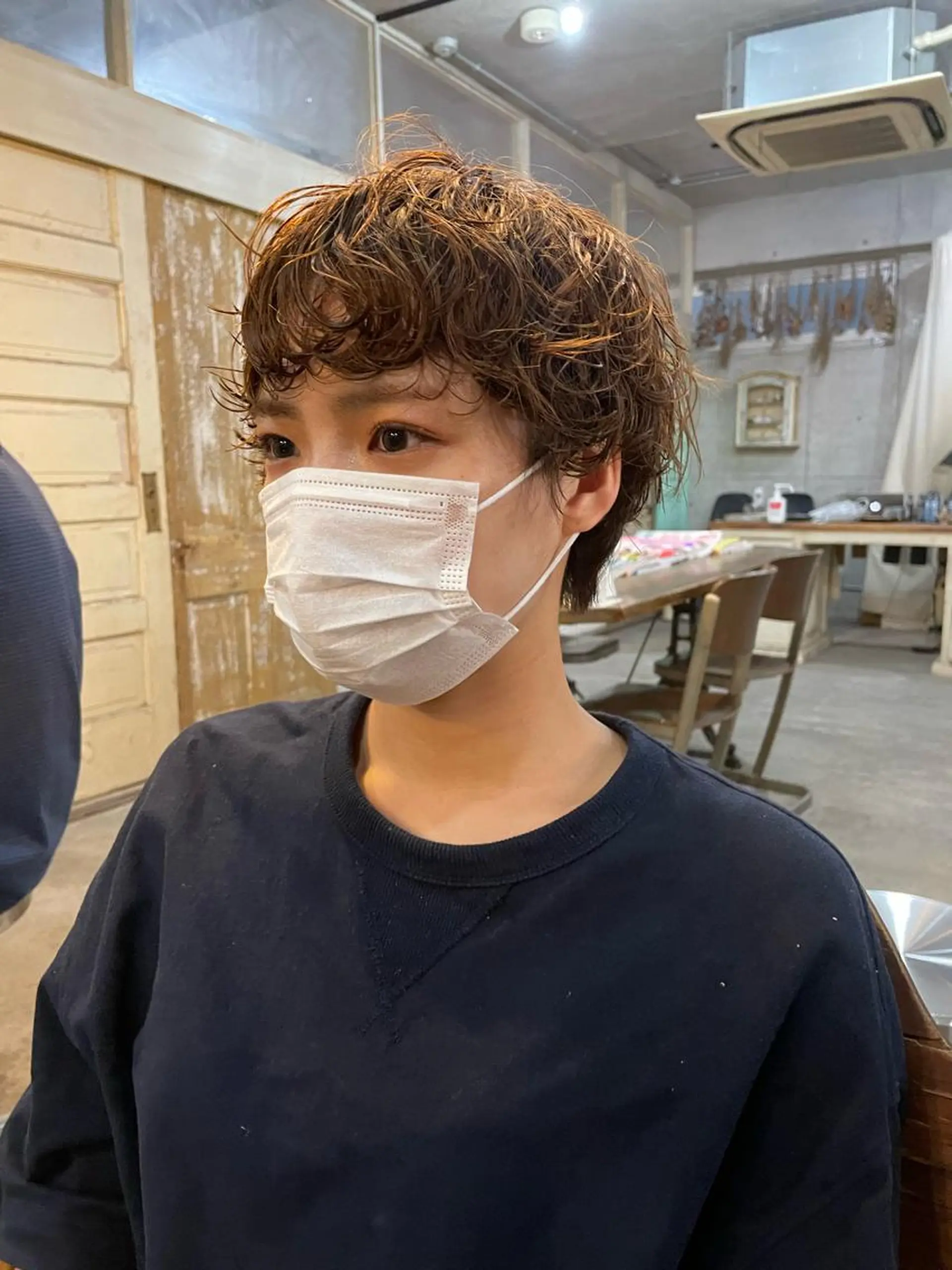 ショート カラー パーマ カット パーマ トリートメント 南堀江🌿パーマ Tetsu【テツ】のヘアスタイル