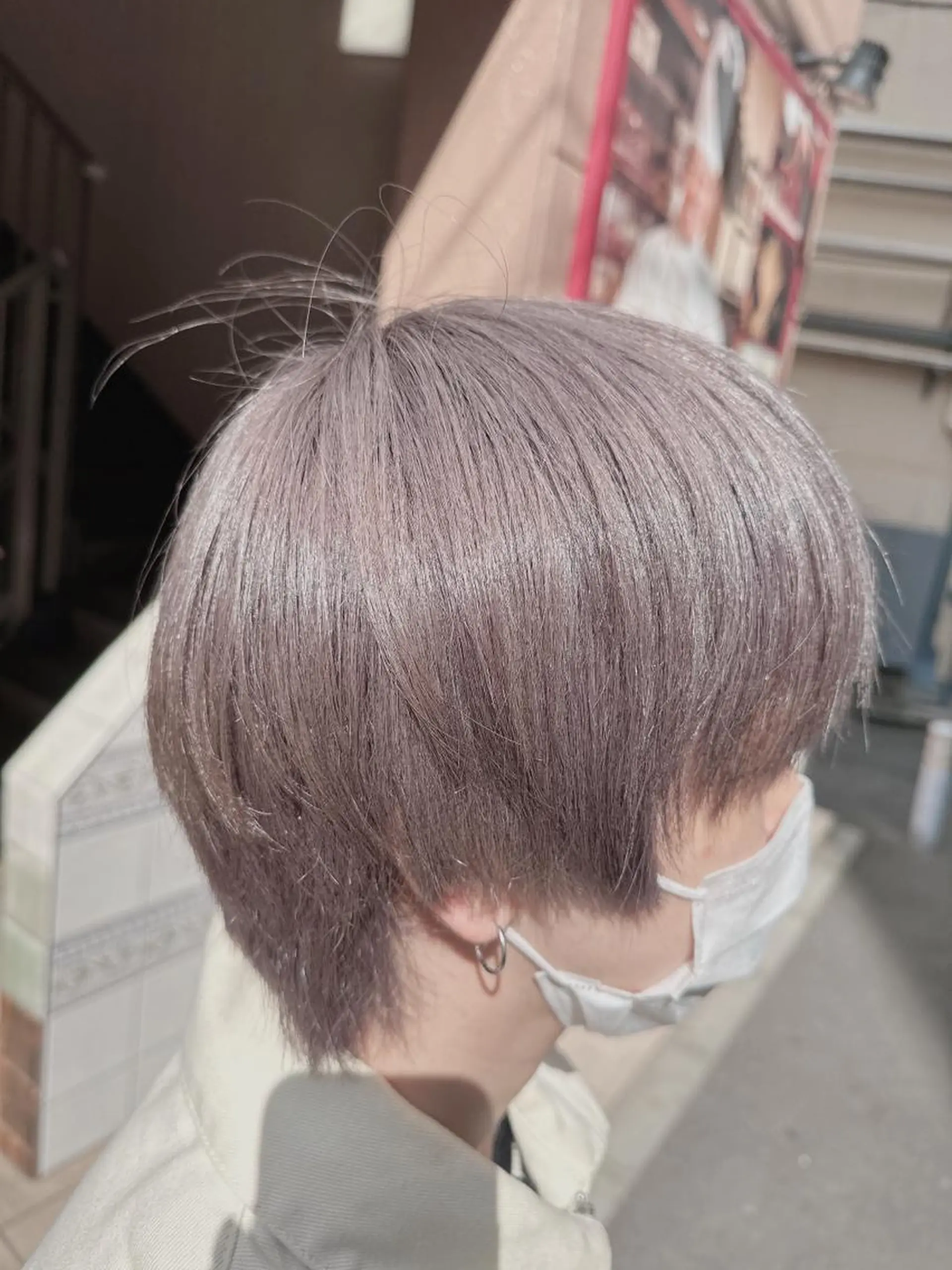 ショート カラー メンズ メンズブリーチ ブリーチ シルバー ヘアカラー トリートメント ヘッドスパ ヘアセット ROIS渋谷【ロイス】所属・高橋大樹/グレージュ /ベージュ/美髪のヘアスタイル