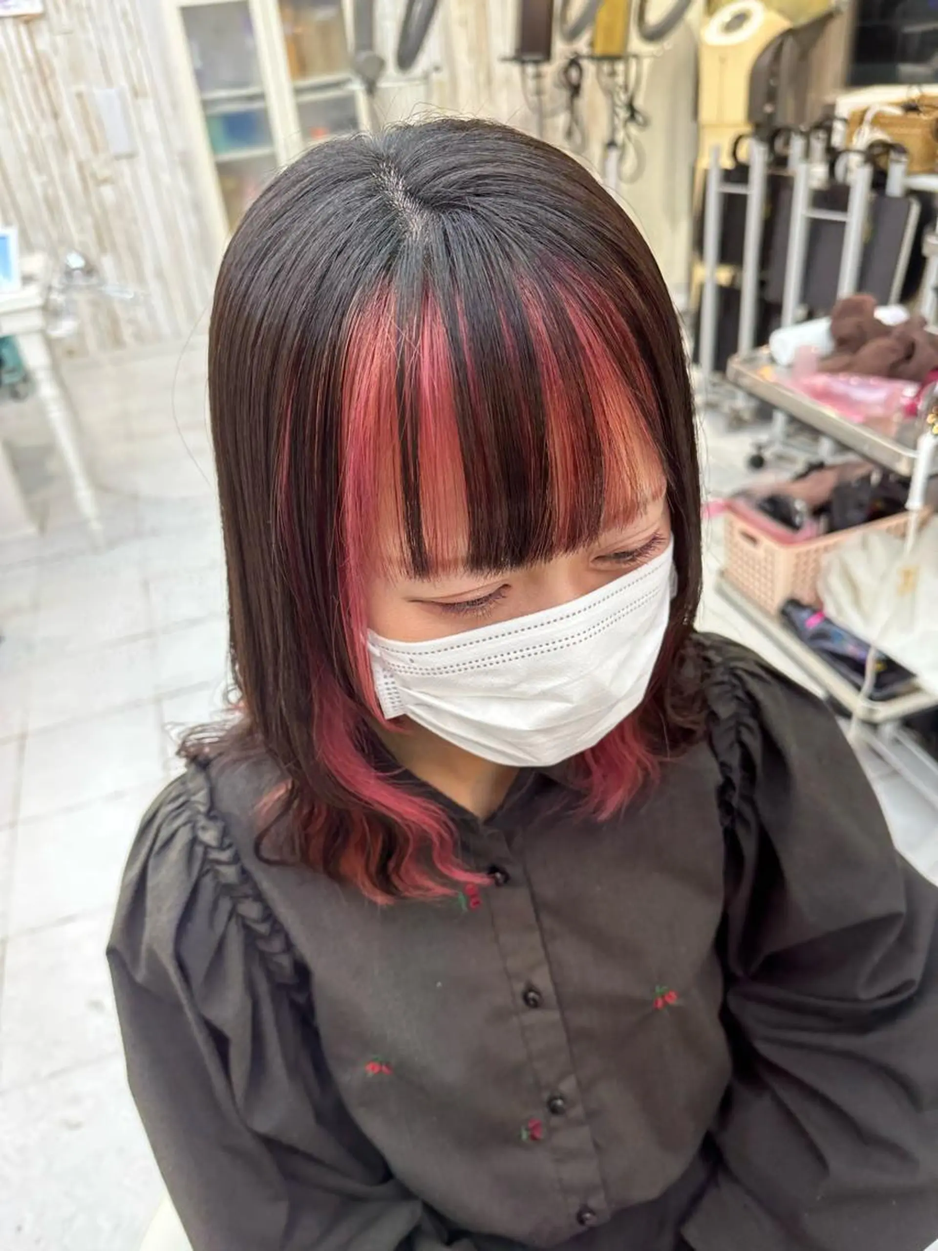 ミディアム カラー ヘアカラー エクステ♡ヘアメ 内村麻衣のヘアスタイル