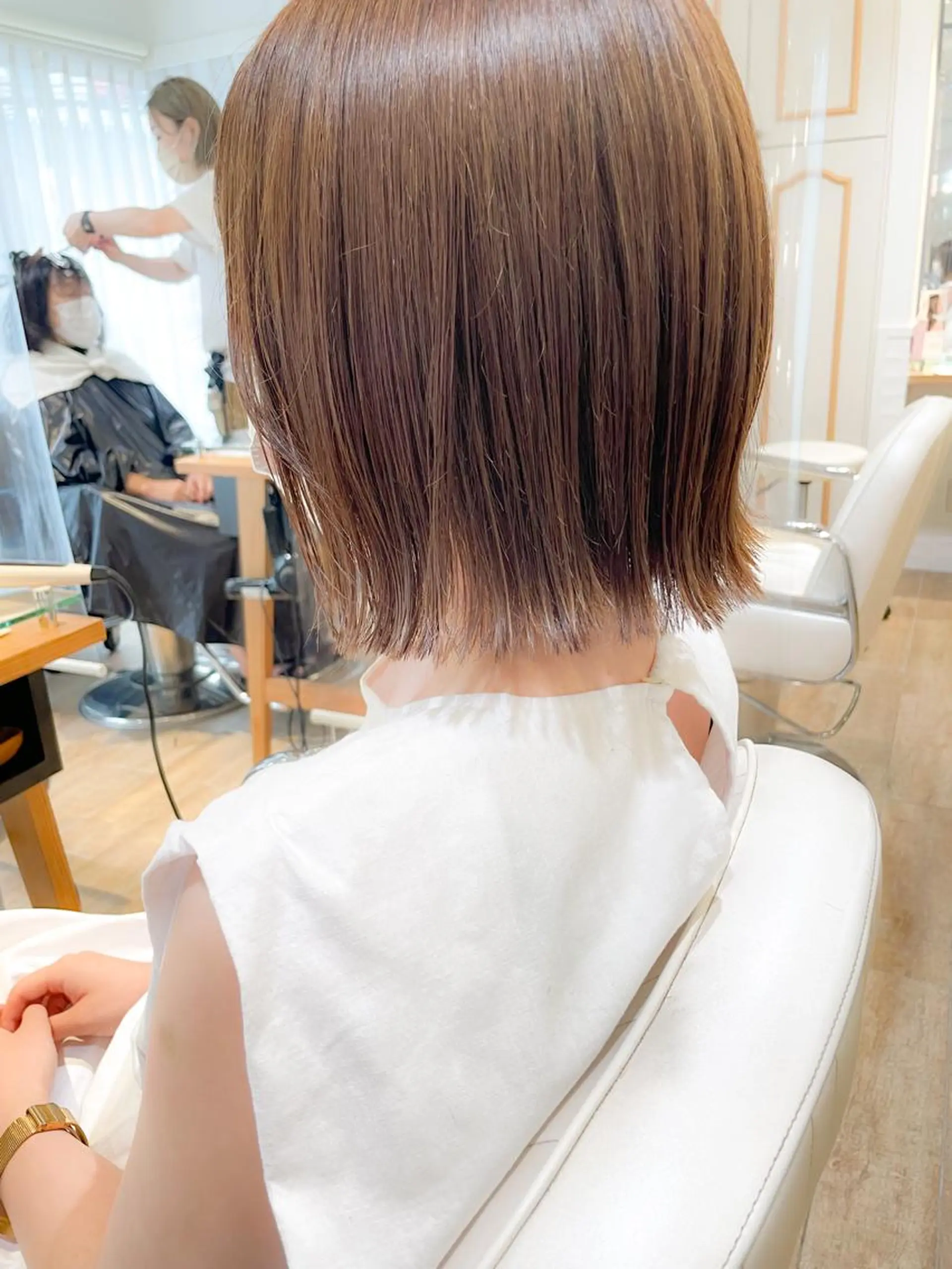 ミディアム カラー 切りっぱなしボブ ボブ カット ヘアカラー ✨カラー支持No.1 🧸ワキ カナコ🧸のヘアスタイル