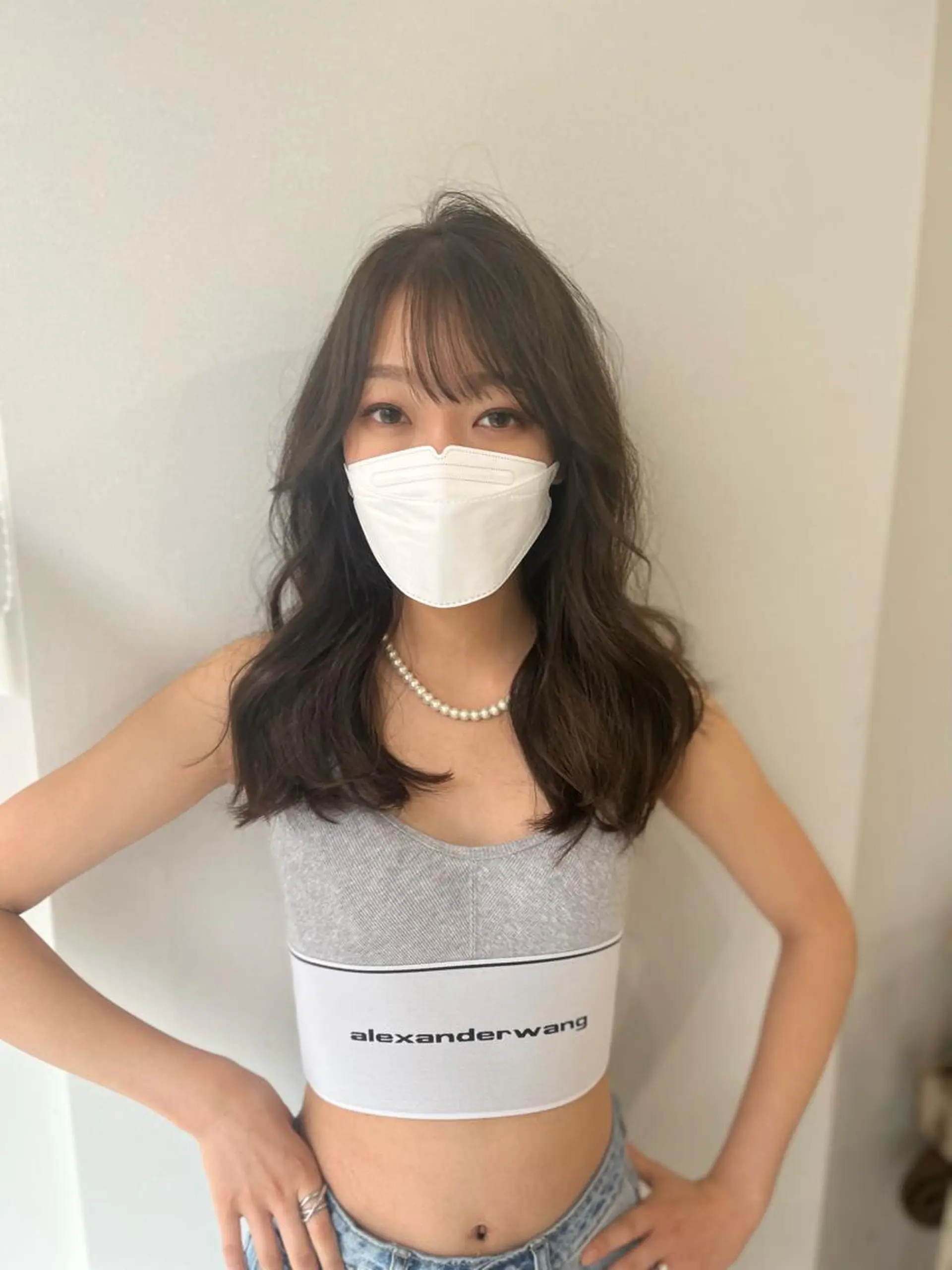 ロング 韓国ヘア レイヤーカットのヘアスタイル