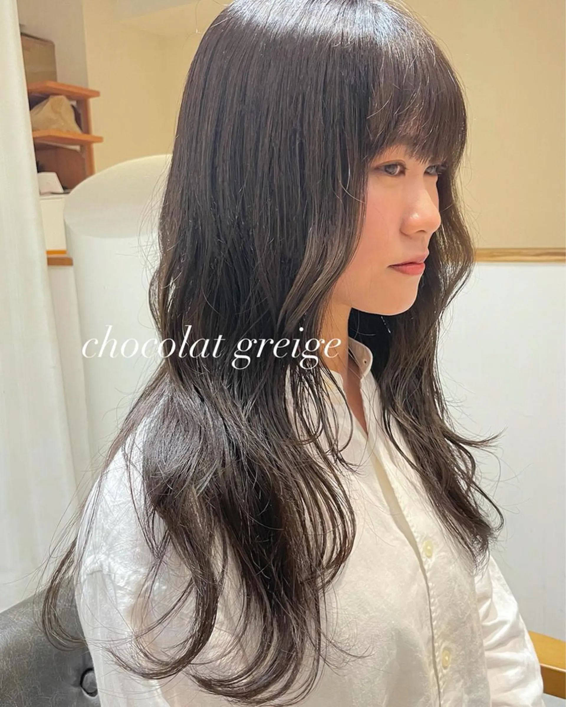 ロング カラー 透明感カラー グレージュ レイヤー/顔まわり /亀戸錦糸町/なつきのヘアスタイル