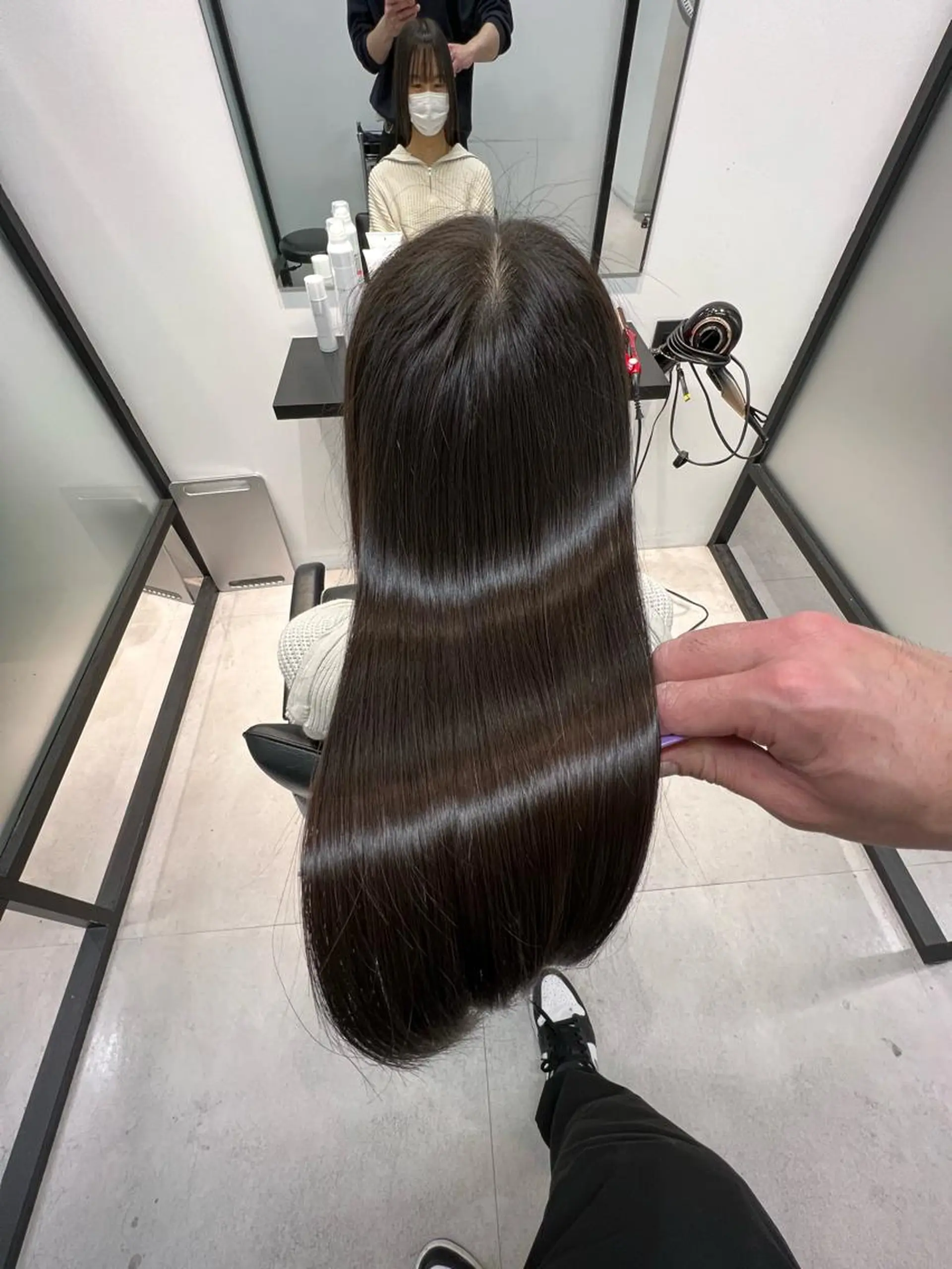 ロング パーマ 縮毛矯正 トリートメント 髪質改善/縮毛矯正 艶カラー/珠聡のヘアスタイル