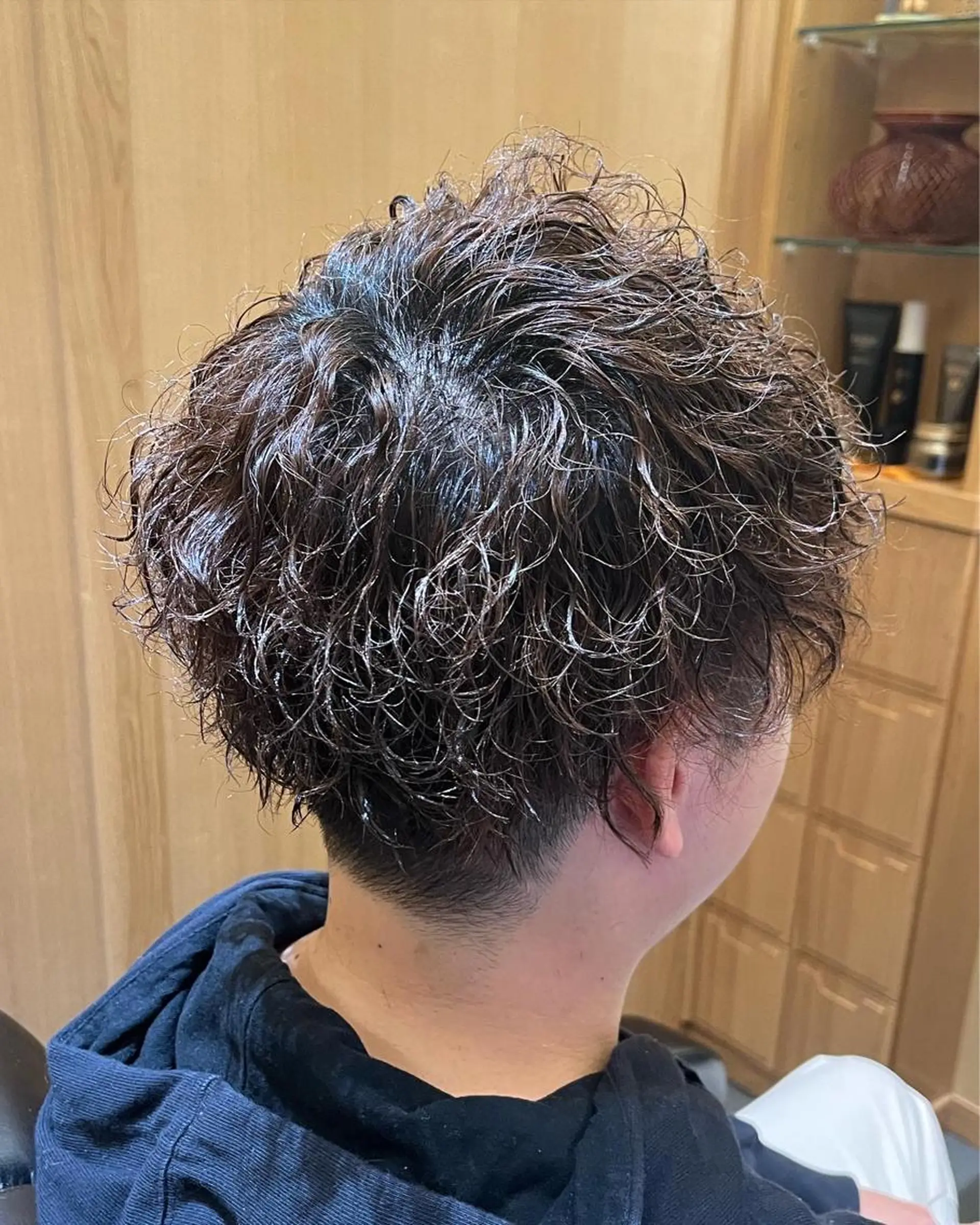 ミディアム パーマ 寺本 竜也のヘアスタイル