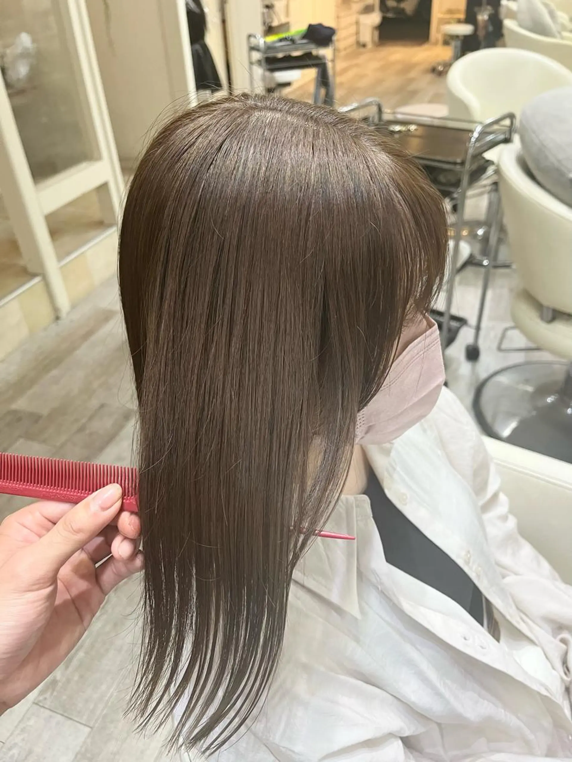 セミロング カラー グレージュ カット ヘアカラー トリートメント カラー特化美容師 なかもと たつひろのヘアスタイル