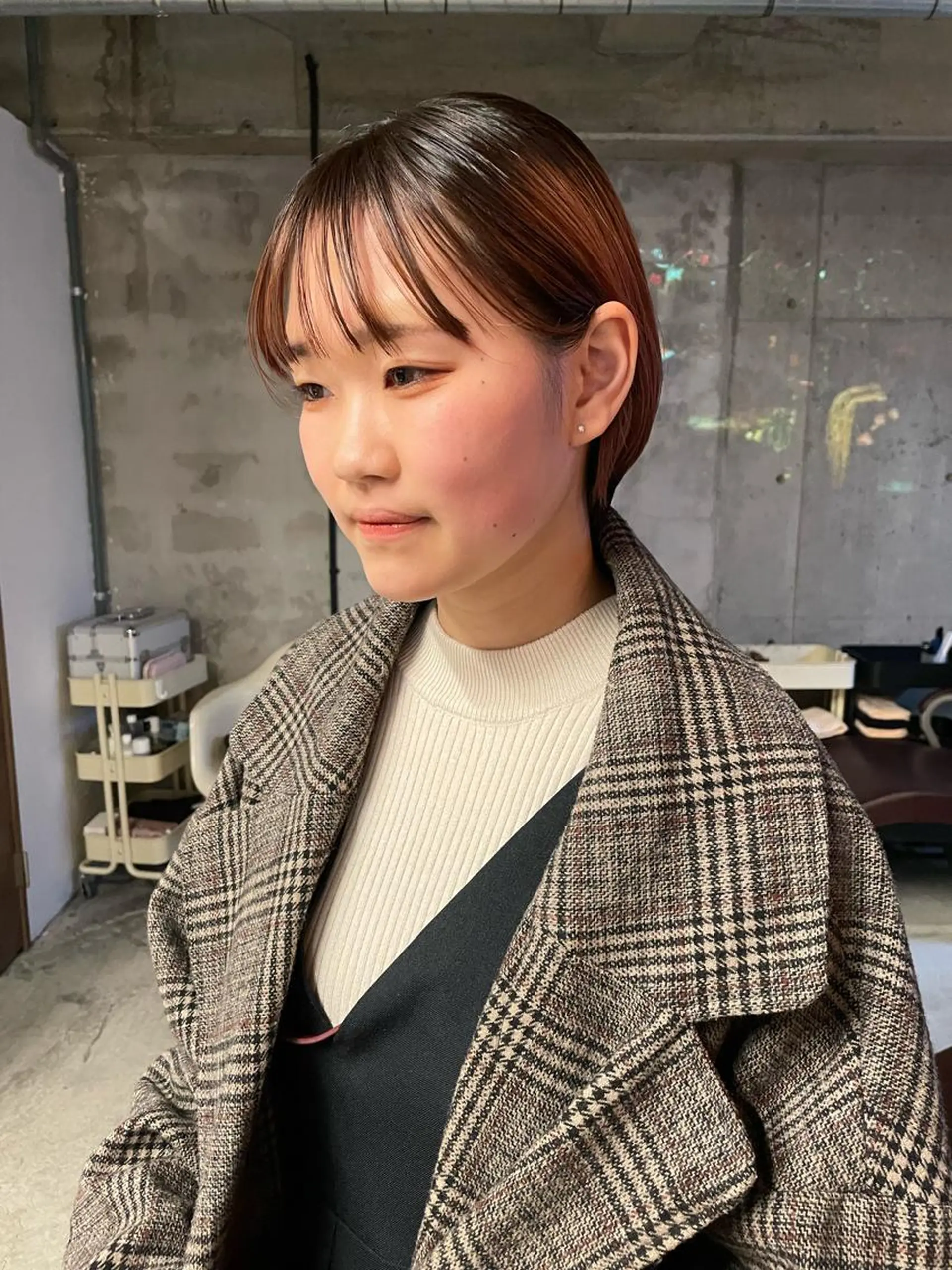 ショート カラー パーマ/レイヤー 岩山丈一郎のヘアスタイル