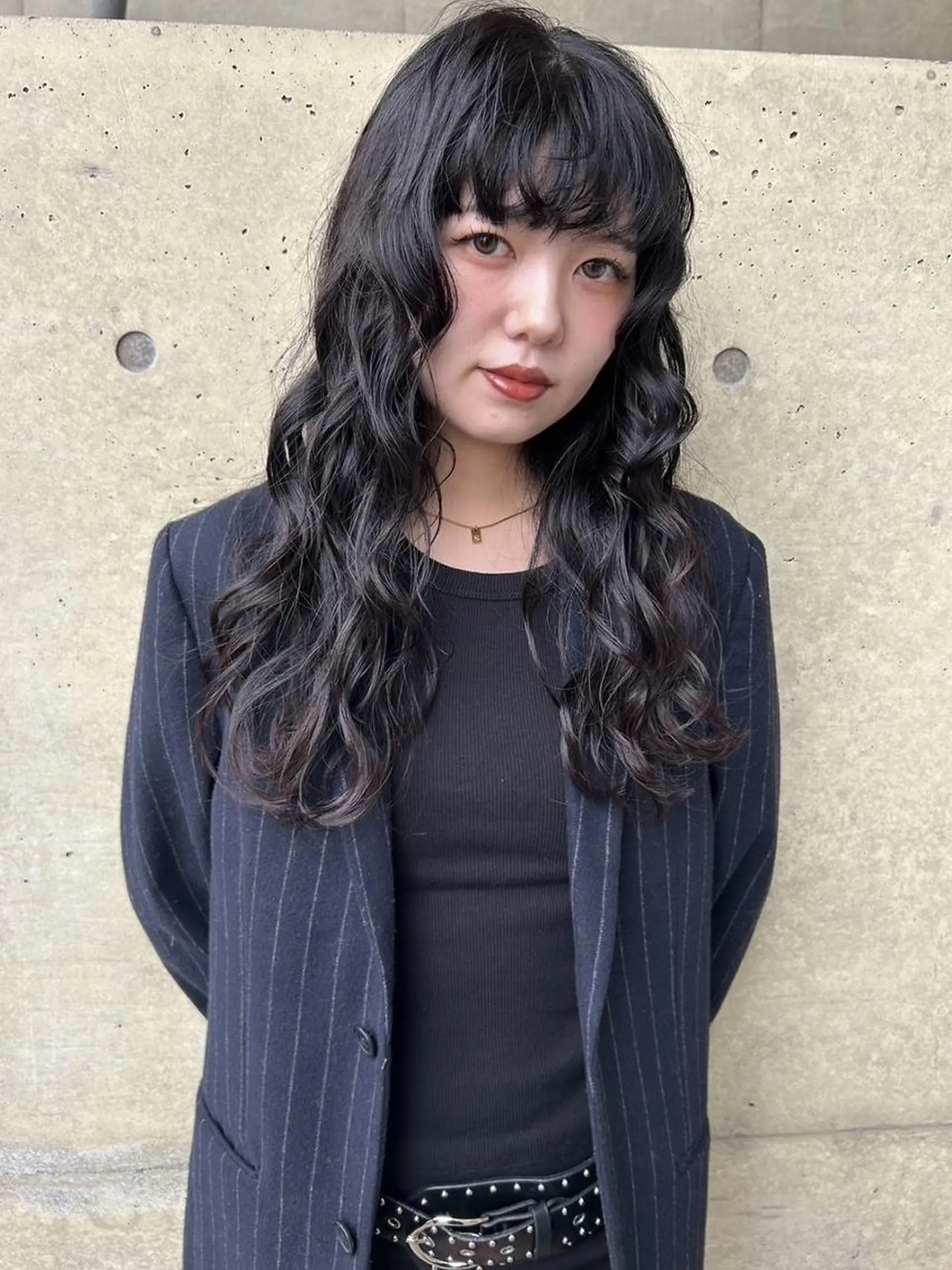 ロング パーマ カット パーマ 松本/透明感カラー/ ベージュ/青木 未羽のヘアスタイル