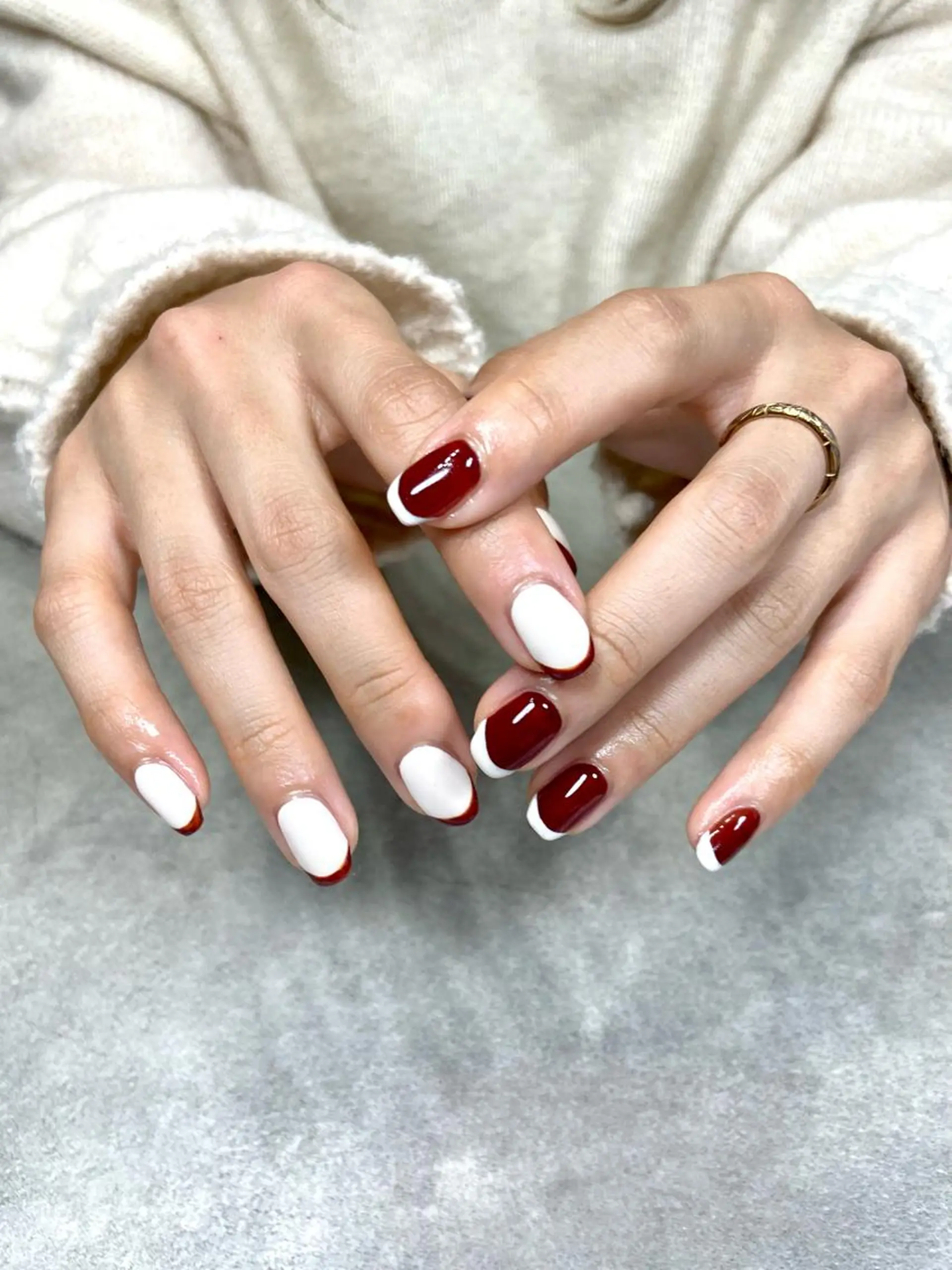 ネイル べっ甲ネイル ブラウン フレンチネイル salon de oct.のネイルデザイン