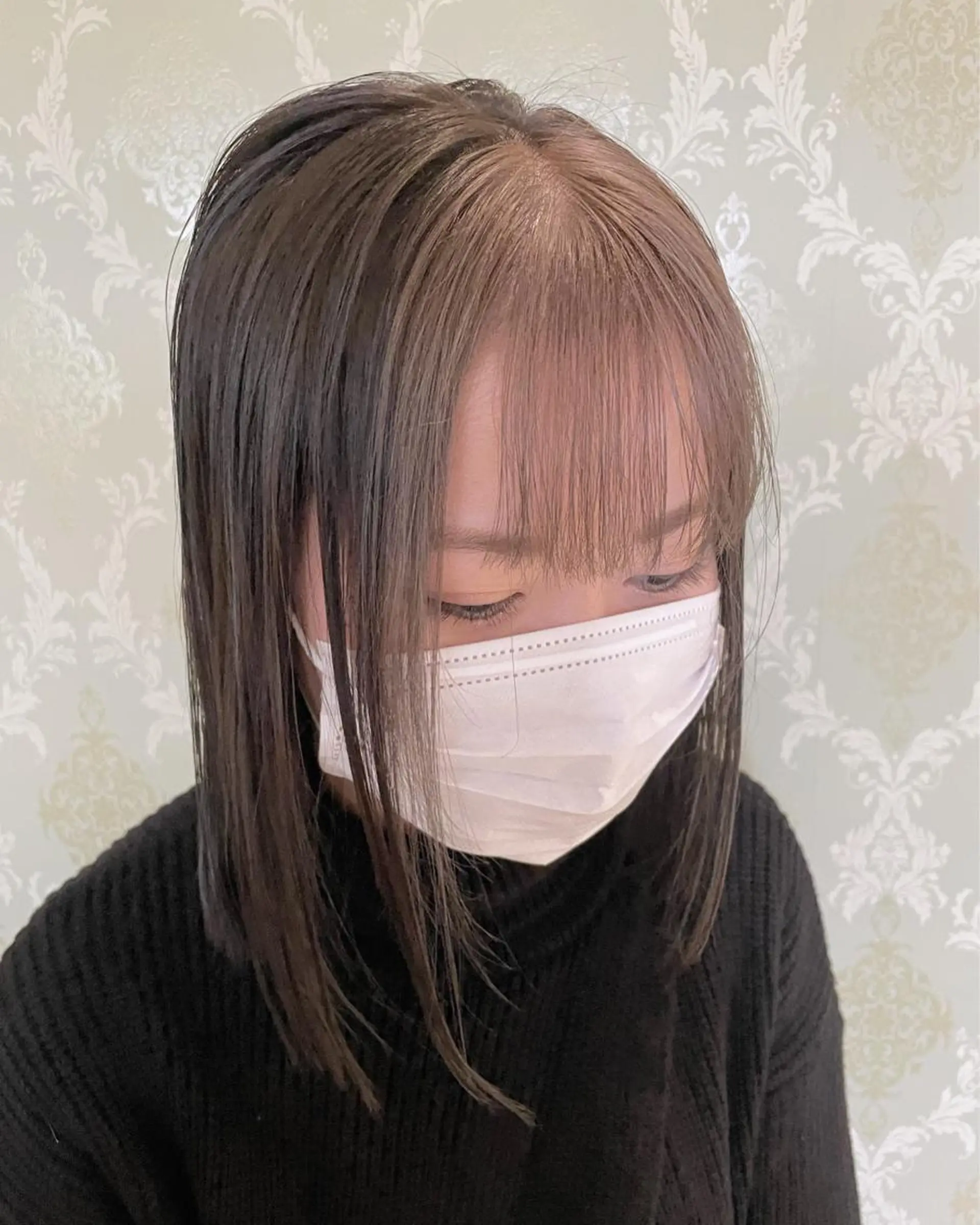 ミディアム ミストバング EARTH中島 秋桜久のヘアスタイル