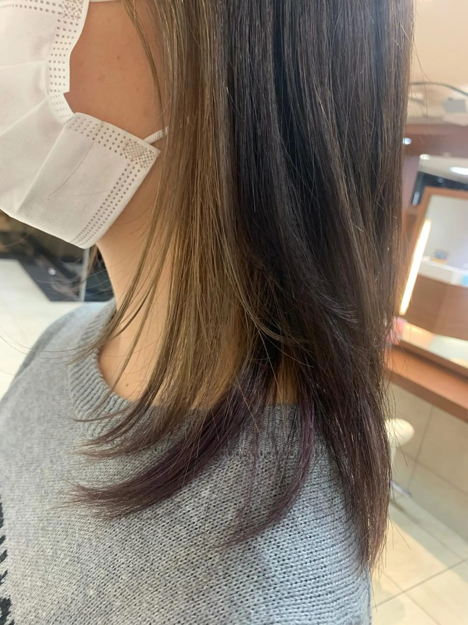 セミロング カラー ヘアアレンジ ヘアカラー トリートメント 【Sweep】おじま のぞみのヘアスタイル