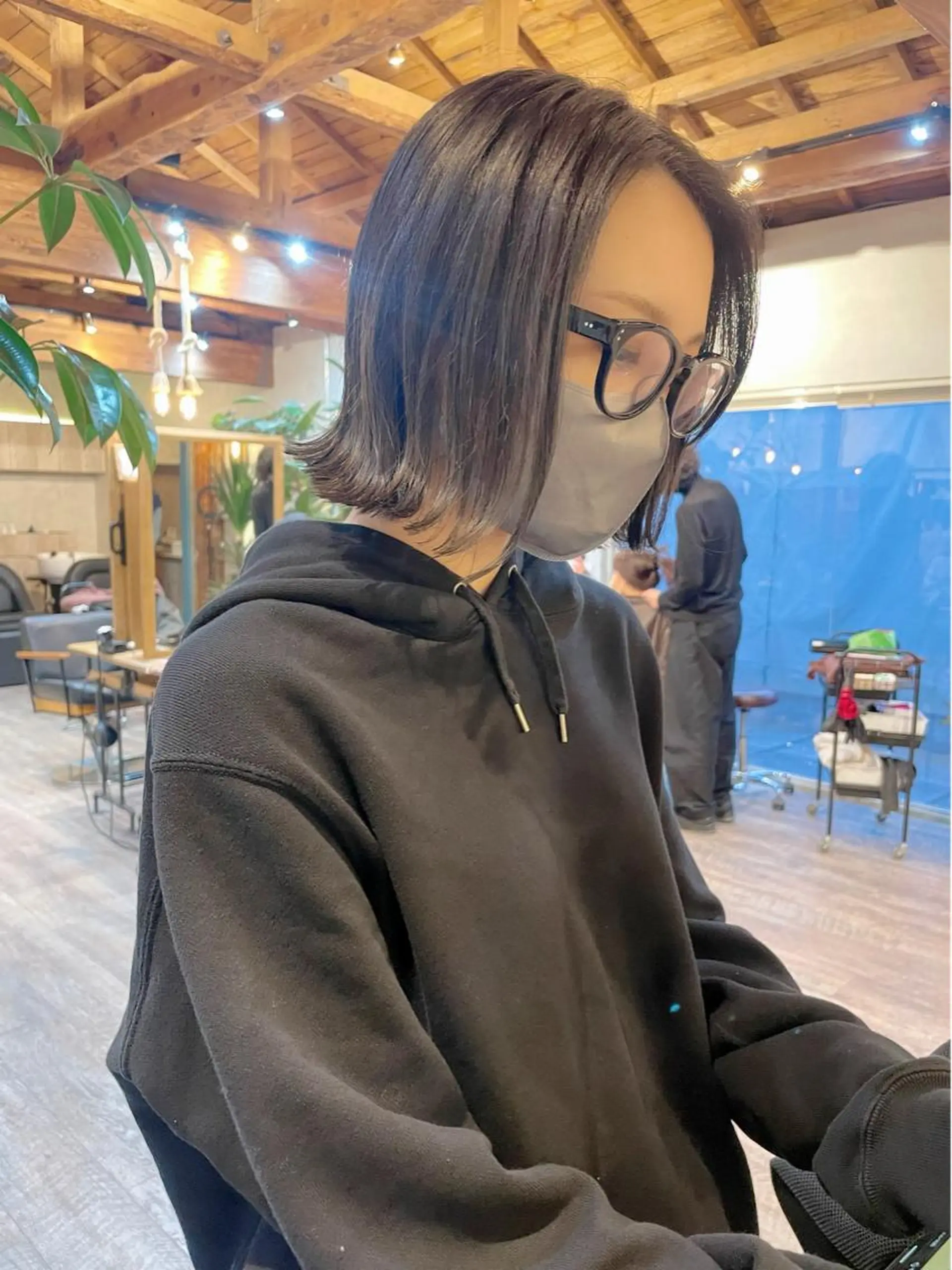 ショート カラー 切りっぱなしボブ ボブ 顔周りカット× 髪質改善【リョウ】のヘアスタイル