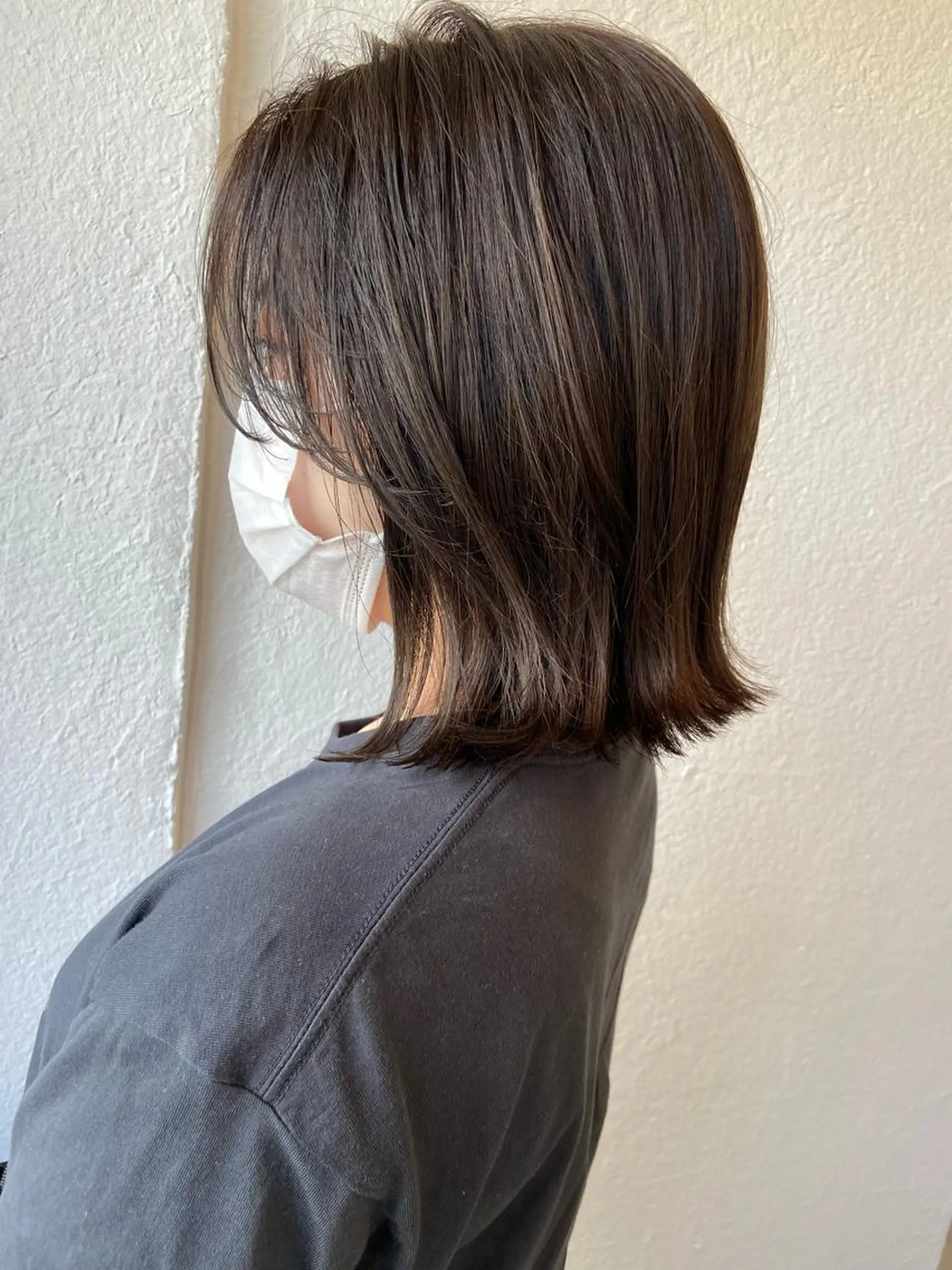 ミディアム カラー ボブ 外ハネヘア 入江 志穂のヘアスタイル