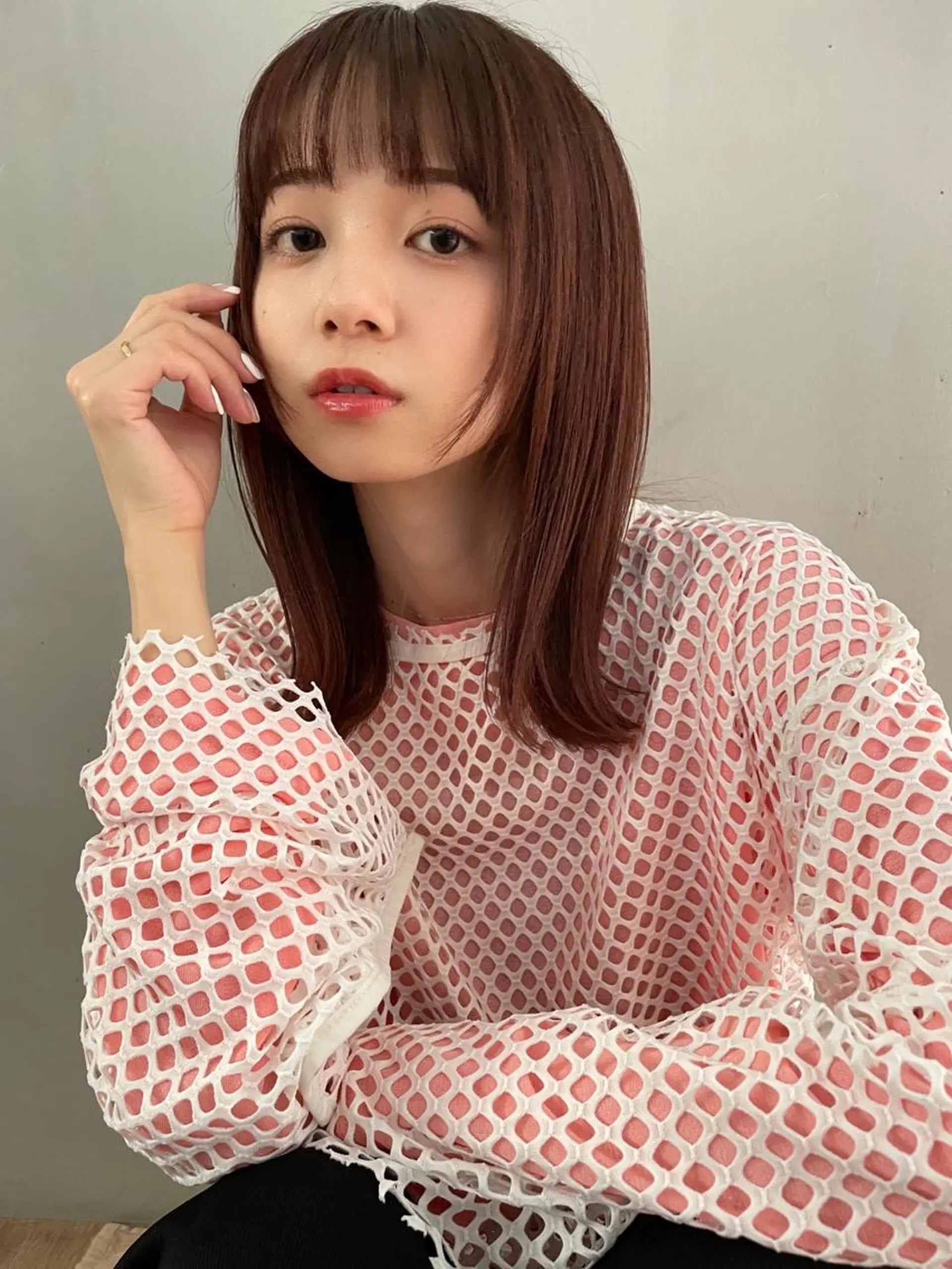 ミディアム カラー オリーブカラー ボブ くびれヘア 顔まわりレイヤー 韓国風ヘア カット ヘアカラー トリートメント 卒業式受付中🌻 肥田亜沙美のその他イメージ