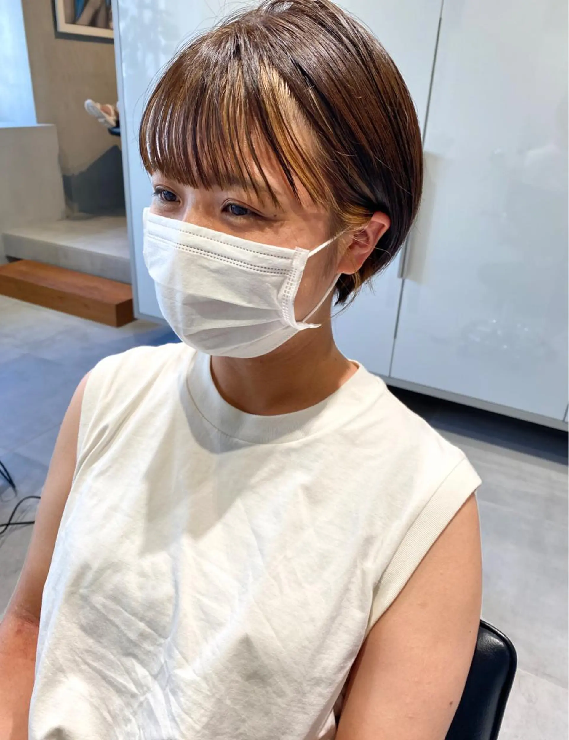 ショート カラー ヘアアレンジ ベージュカラー インナーカラー stylist/蛯谷 珠里のヘアスタイル