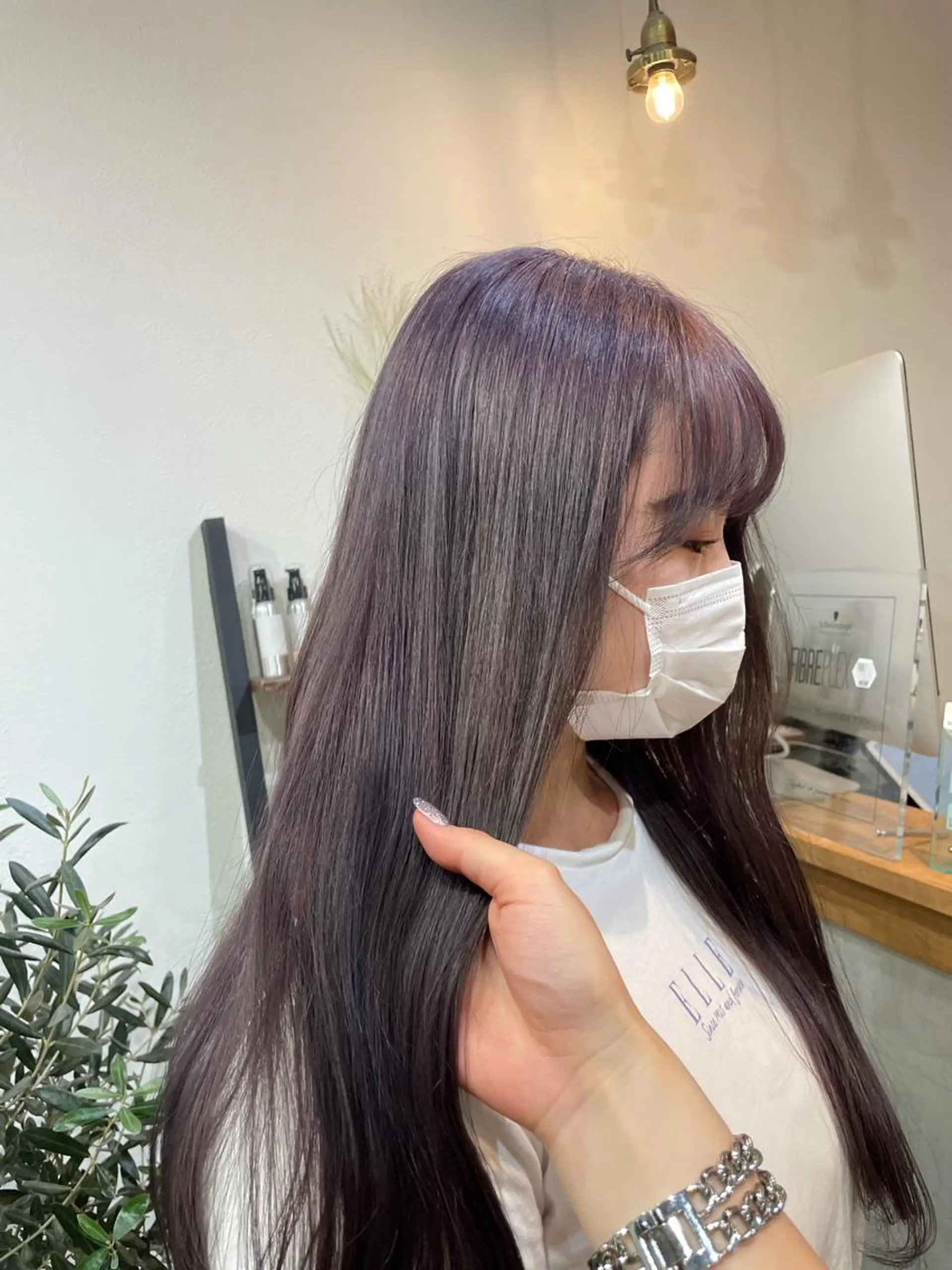 ロング カラー ラベンダーカラー ピンクカラー ピンクラベンダー カラーモデル募集 吉原佳穂💗のヘアスタイル