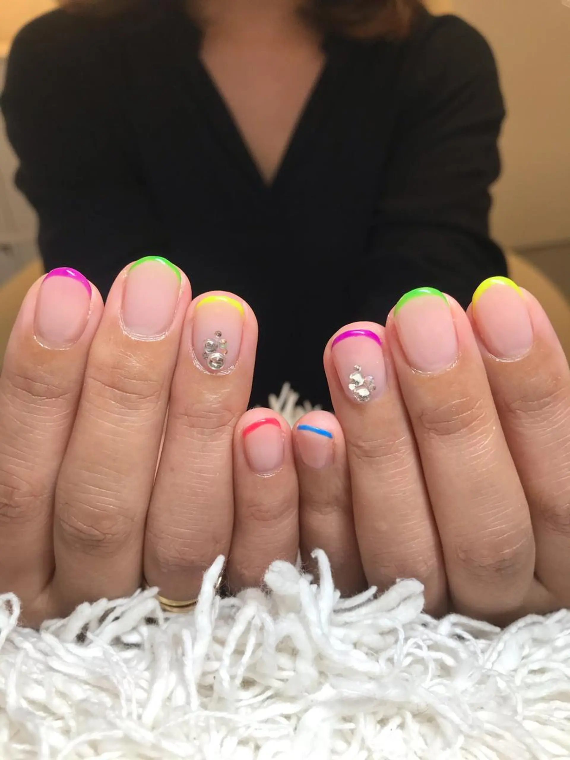 ショート カラー パーマ ヘアアレンジ ネイル マツエク・マツパ フレンチネイル ハンドネイル ハンドケア nail&eye Aoのマツエク・マツパデザイン