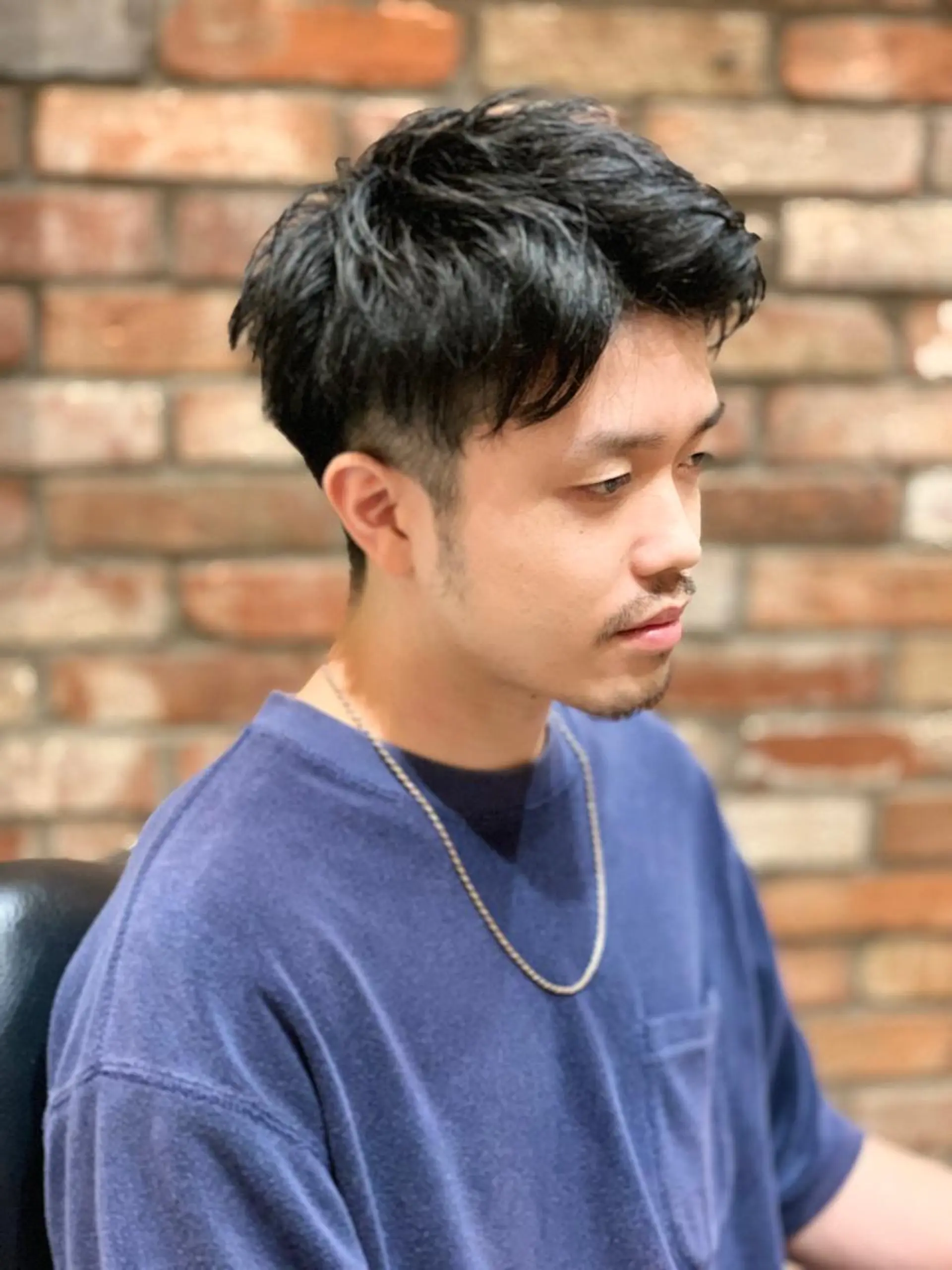 ミディアム パーマ メンズ HIROGINZAプレミアムバーバー赤坂店所属・田中 千恩のヘアスタイル