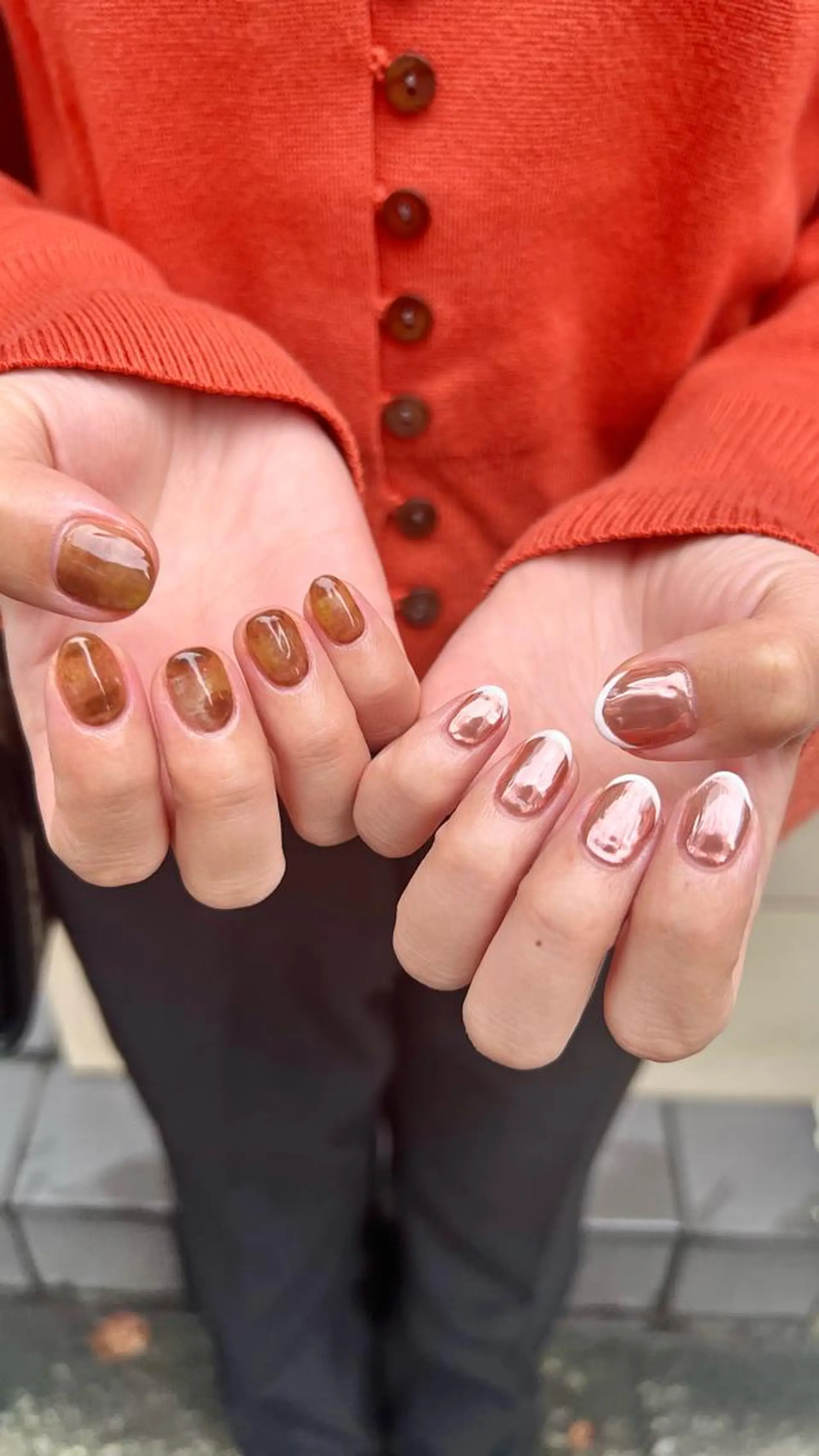 ネイル 暖色カラー/レイヤー カット/Yunaのヘアスタイル