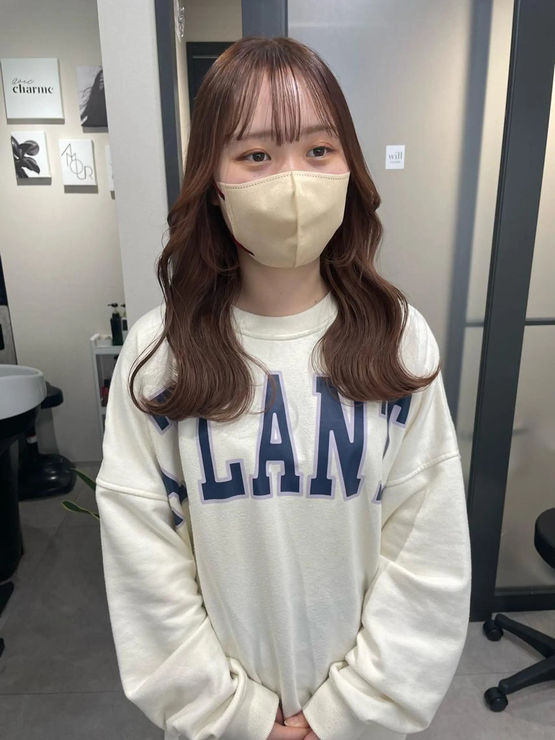 セミロング ヘアカラー 🌸インナーカラー 🌸藤井春華のヘアスタイル