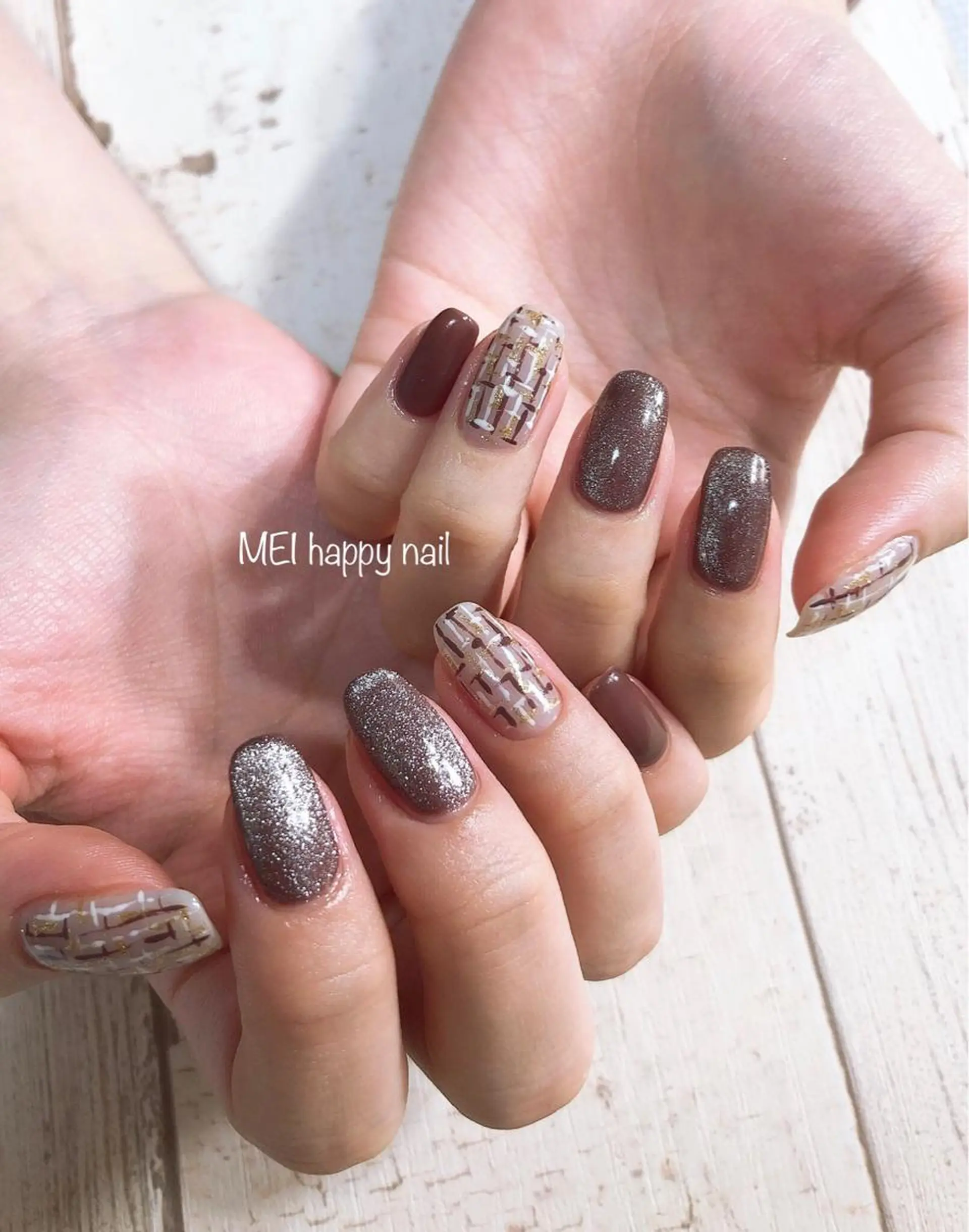 ネイル ジェルネイル ニュアンスネイル パラジェル シンプルネイル ツイードネイル 北浦和 自爪育成ケアのネイルデザイン