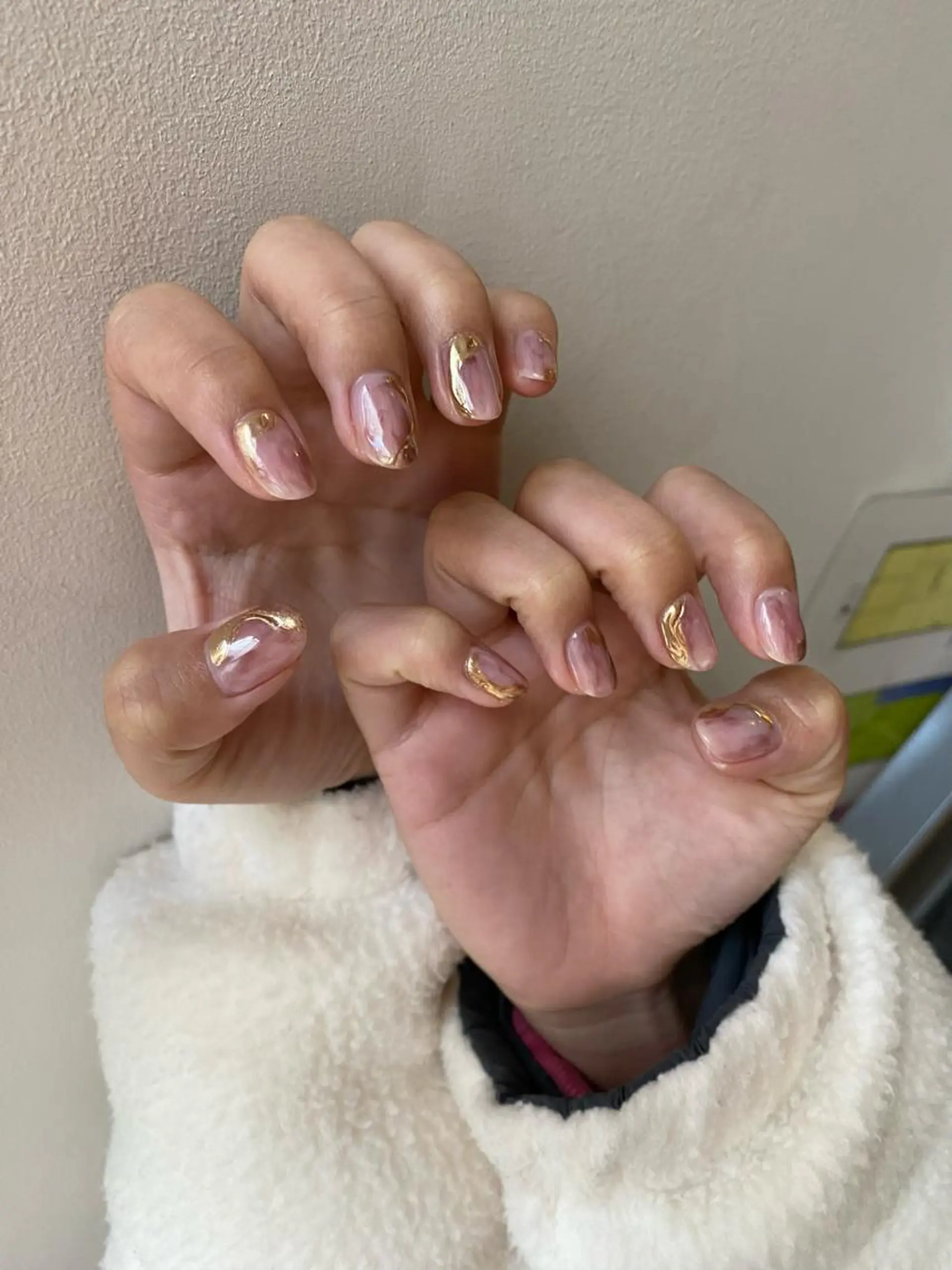 ネイル アートネイル オーロラネイル クリアネイル 成人式 氷ネイル・うるうるネイル ハンドネイル 草加ニュアンスネイル 🌚hersのネイルデザイン