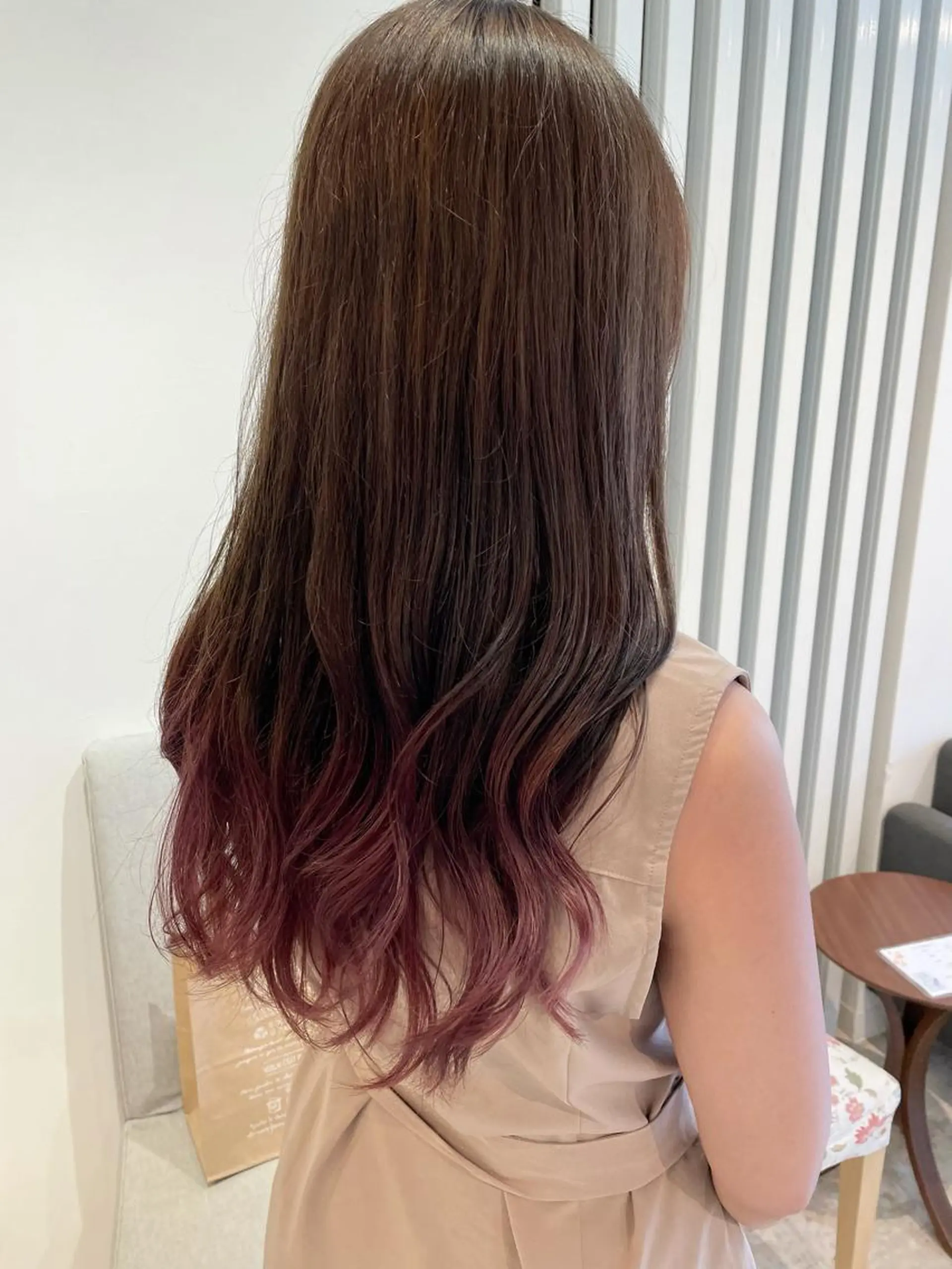 ロング カラー グレージュ ピンクカラー シアーピンク カット ヘアカラー トリートメント ヘッドスパ 北九州美容室 🕊️わかな✂︎のヘアスタイル