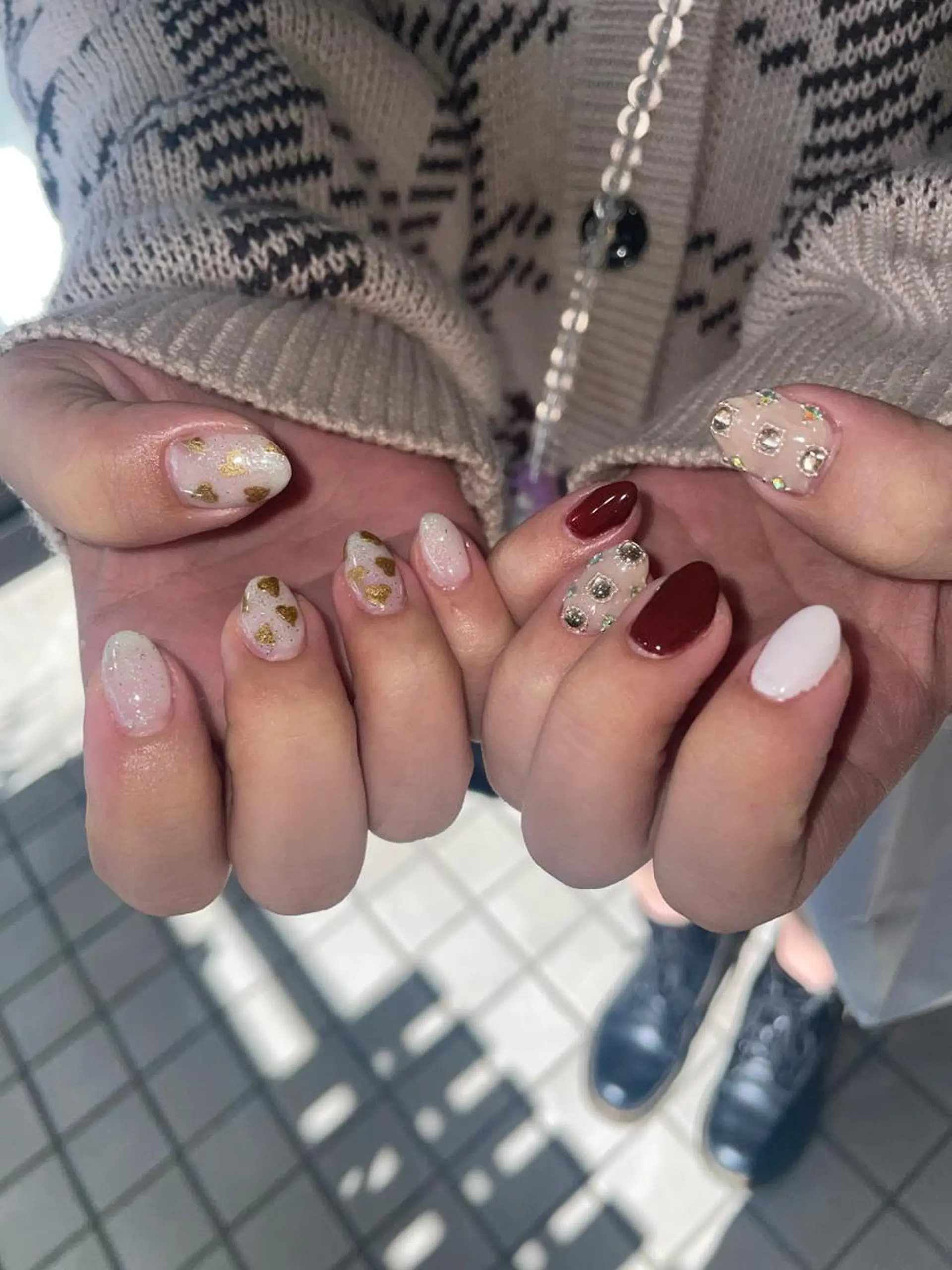 ネイル アートネイル メンズネイル 冬ネイル ハンドネイル メンズ/艶髪/カラー サクラ🌸のヘアスタイル