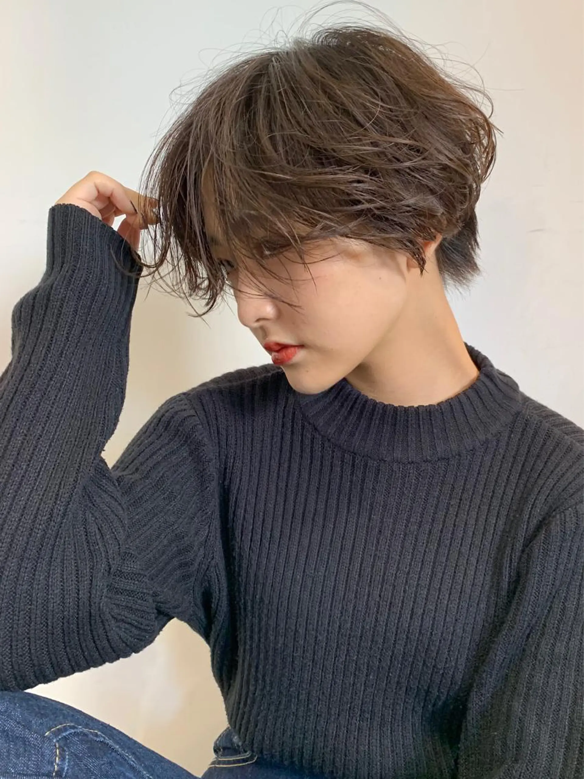 ショート ハンサムショート ショートヘア nuu所属・💜ショート💜 ウルフ、ボブ二色亜美のヘアスタイル