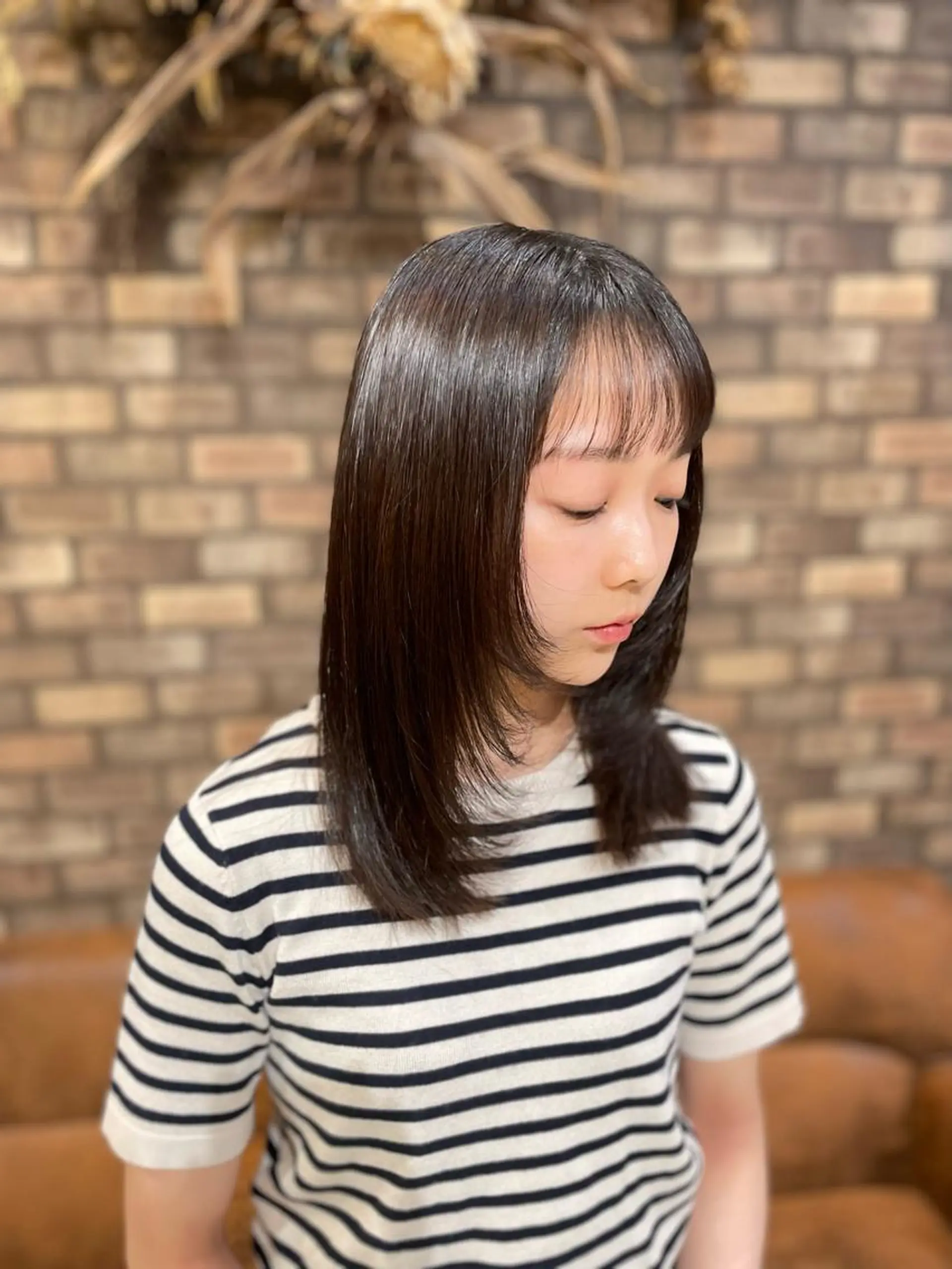 セミロング セミロングパーマ ボブ ハイライト 髪質改善 韓国風ヘア ✨ハイトーン✨ダブル カラー✨シバサキのヘアスタイル