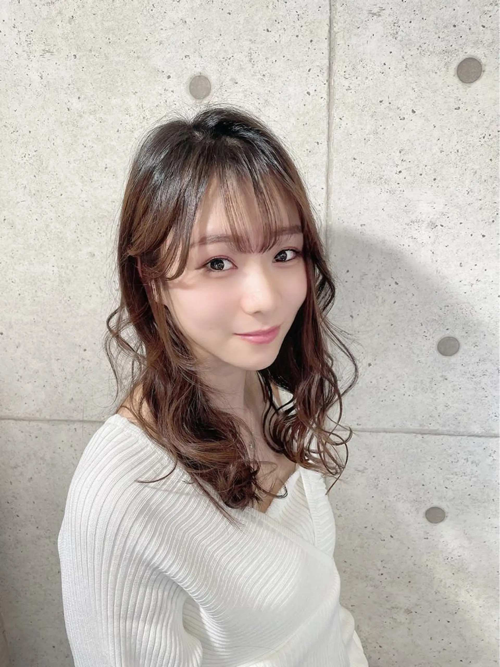 セミロング カット パーマ RecheRche 池袋のヘアスタイル