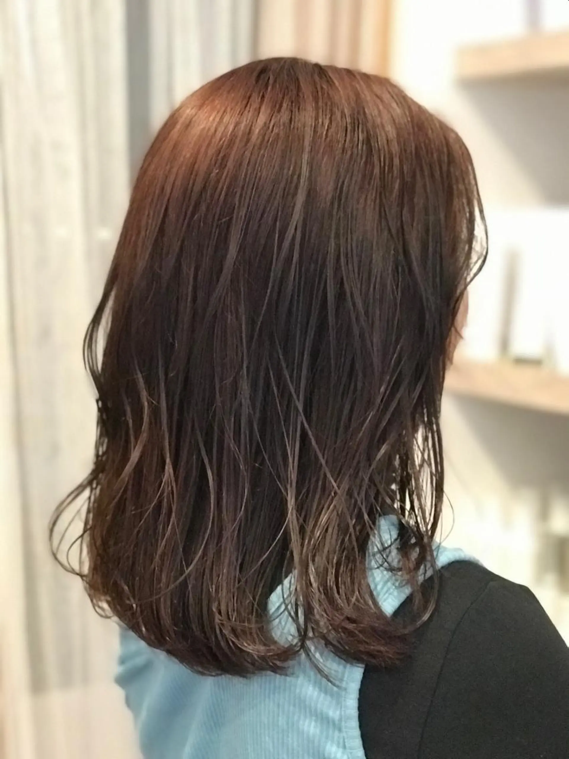 ミディアム カラー オレンジ 由比藤理子 ブリーチカラー🌈のヘアスタイル