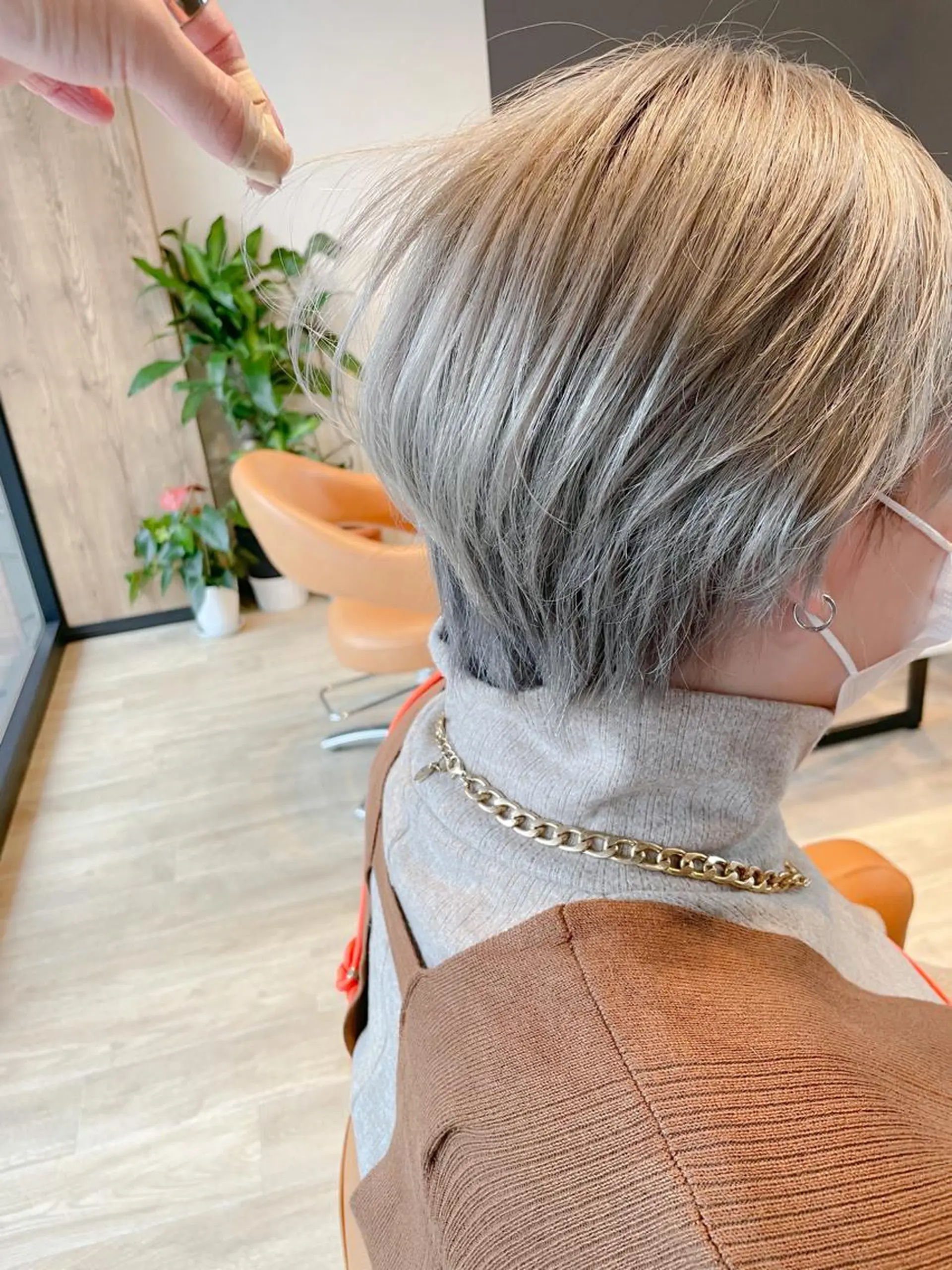 ショート カラー グレージュ 髪質改善/ブリーチ 田代 龍我のヘアスタイル