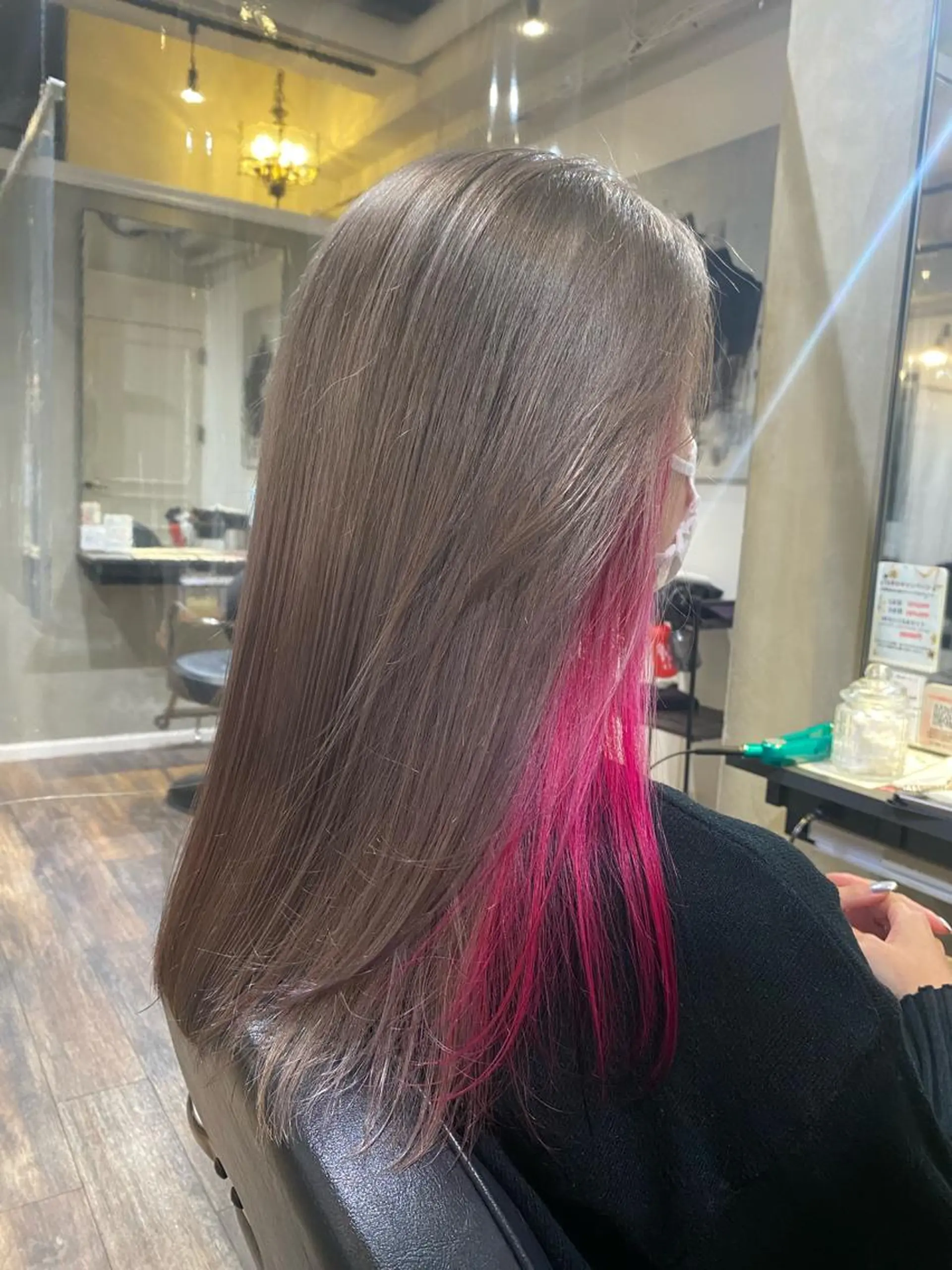 ロング カラー カット ヘアカラー トリートメント 梅田ハイトーン チダ ヒナノのヘアスタイル